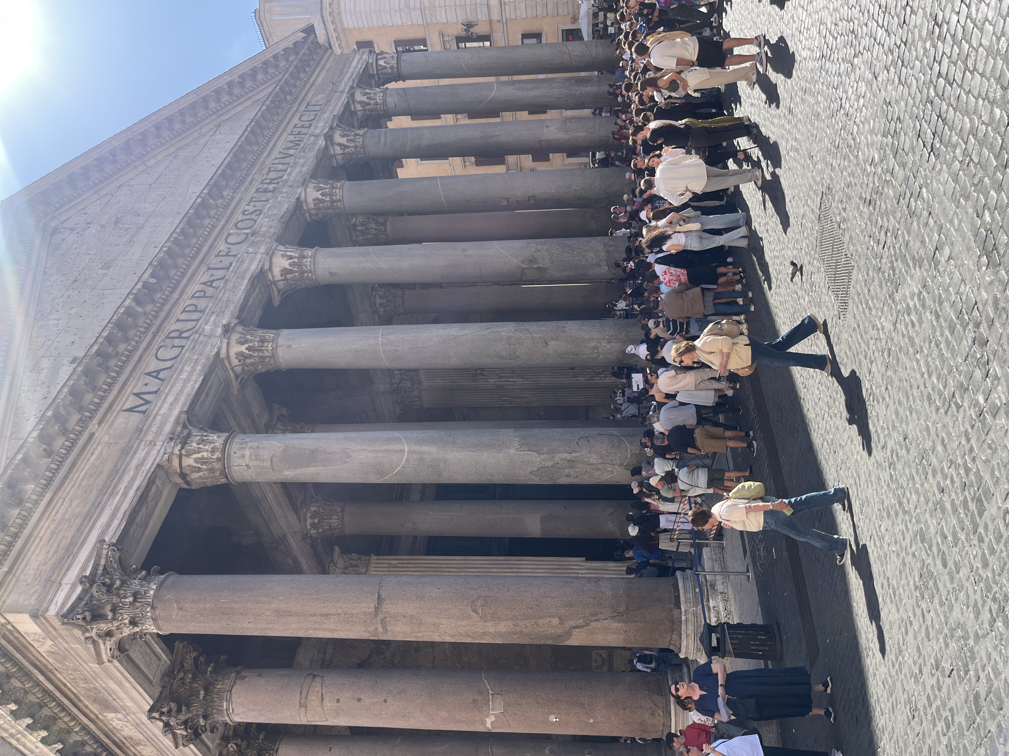 Pantheon photographed in bright sunlight, Rome