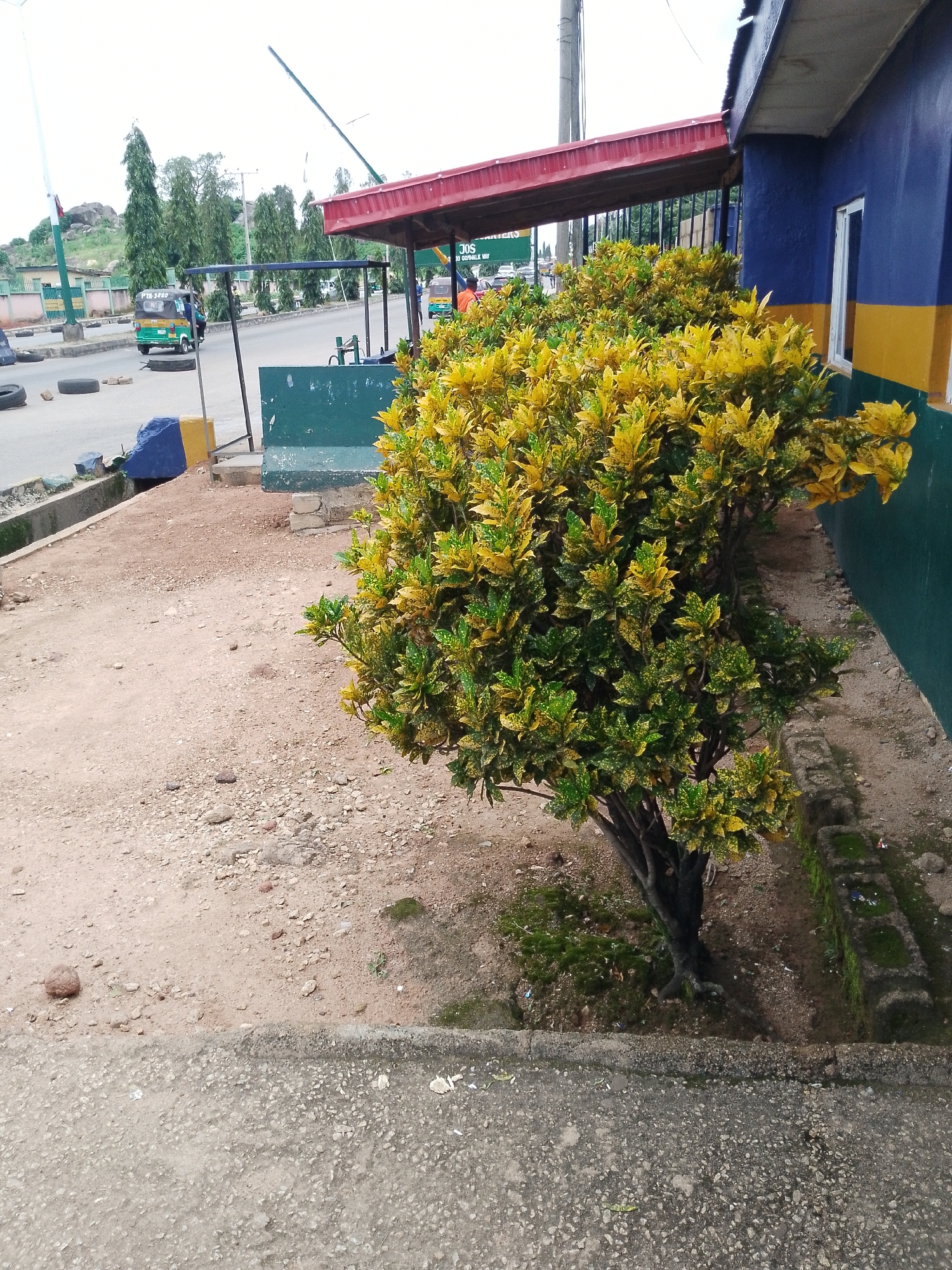 Colorful streets and barriers in Jos, Nigeria