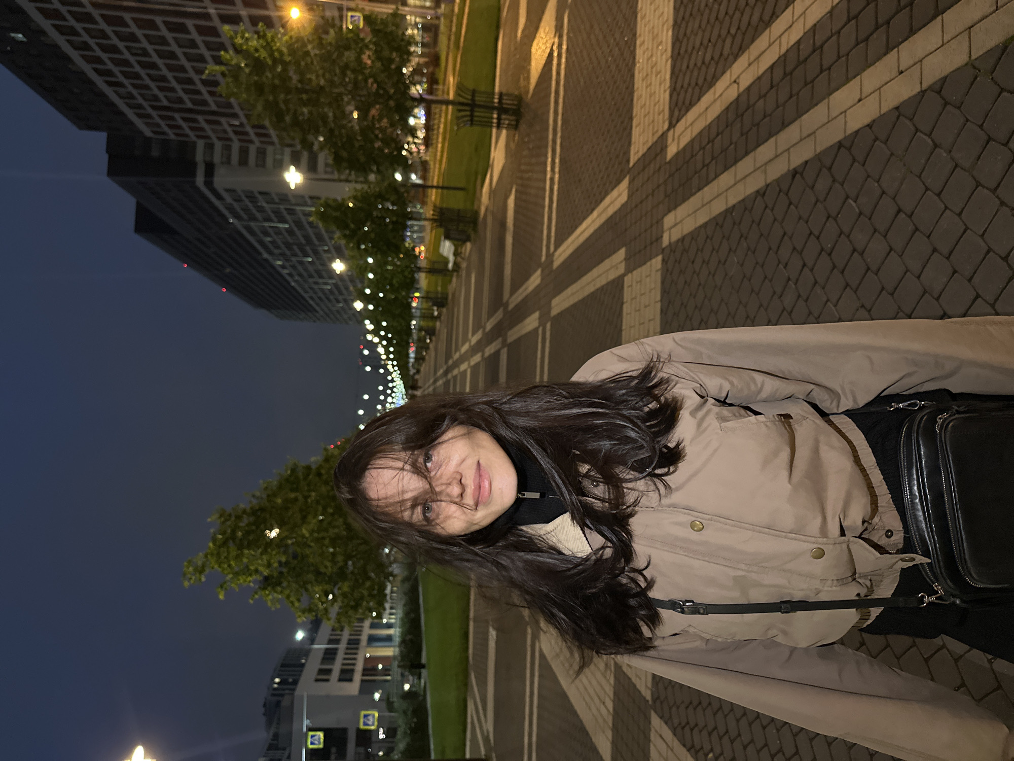 Evening photo session on Murino's illuminated walkways