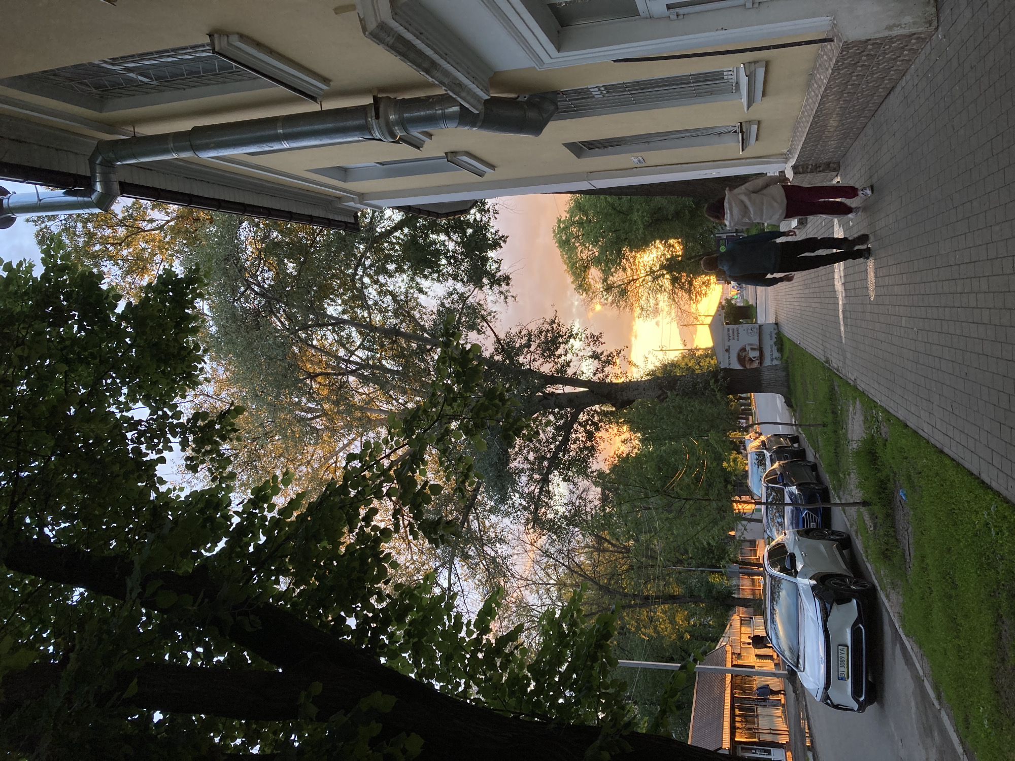 Golden hour sunset captured on Poltava streets