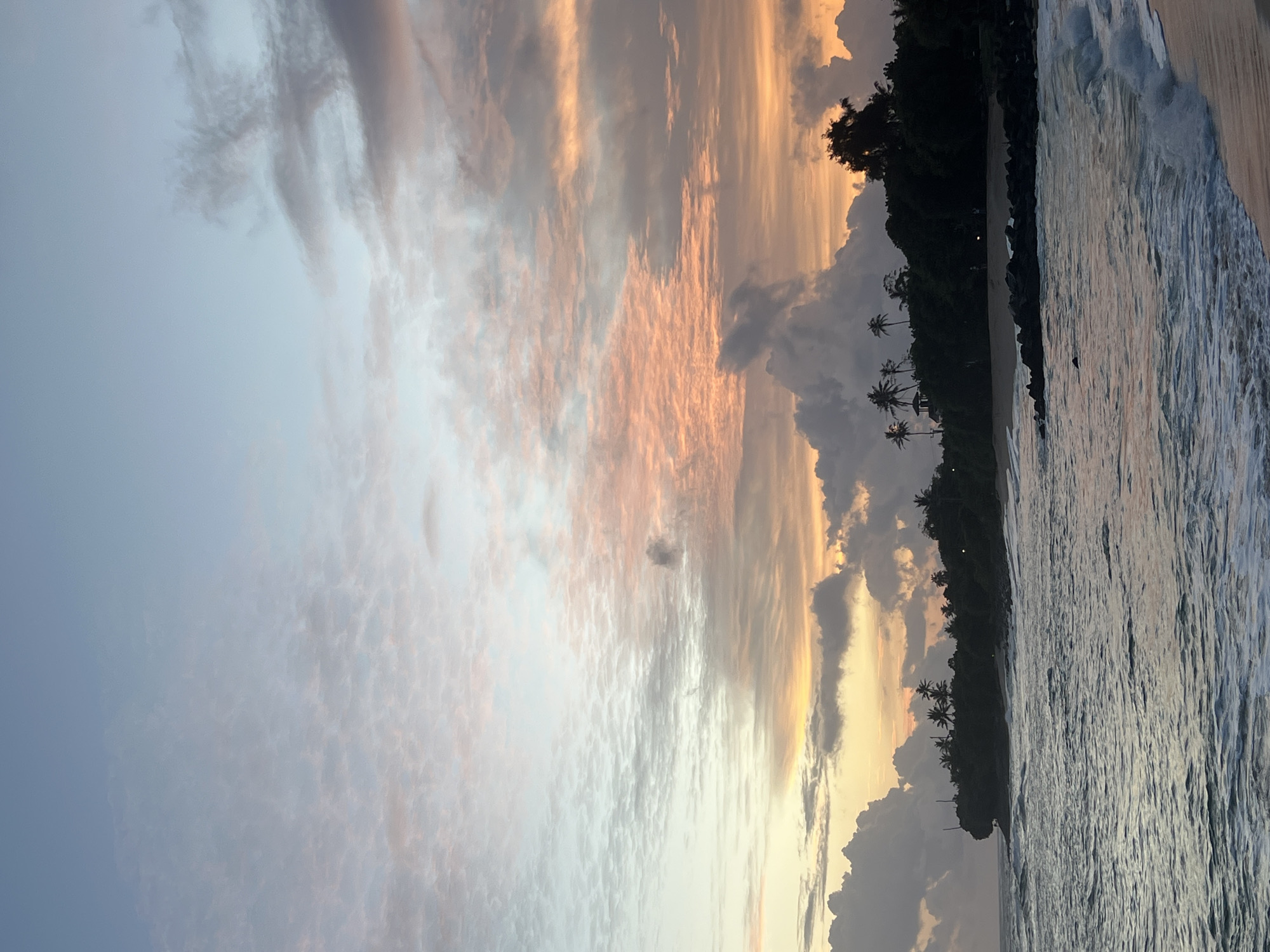 Sunset over the beach in Midigama, Sri Lanka