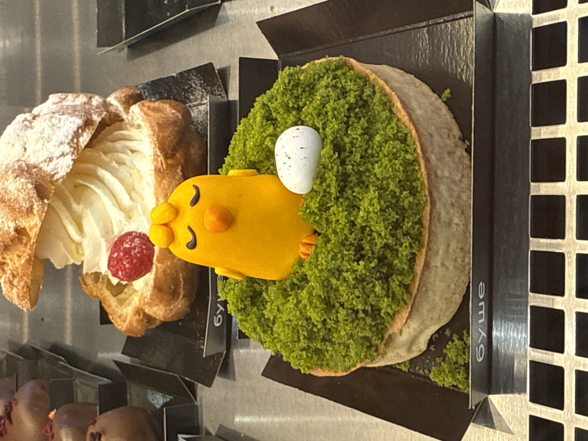 Easter-themed pastries displayed in Saint Petersburg bakery