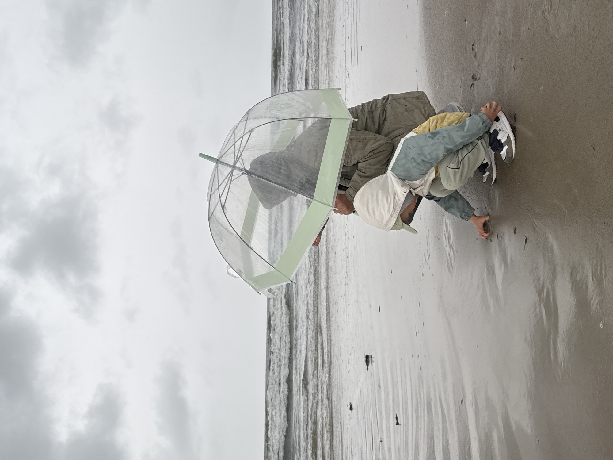 Rainy morning on a rough Baltic beach in Liepāja