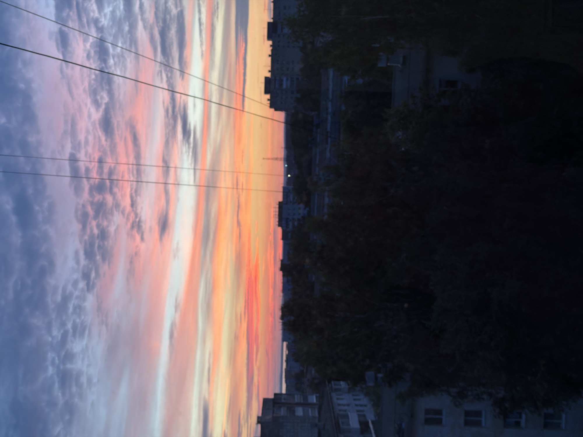 Vivid sunset over Chaikovsky photographed from multiple angles