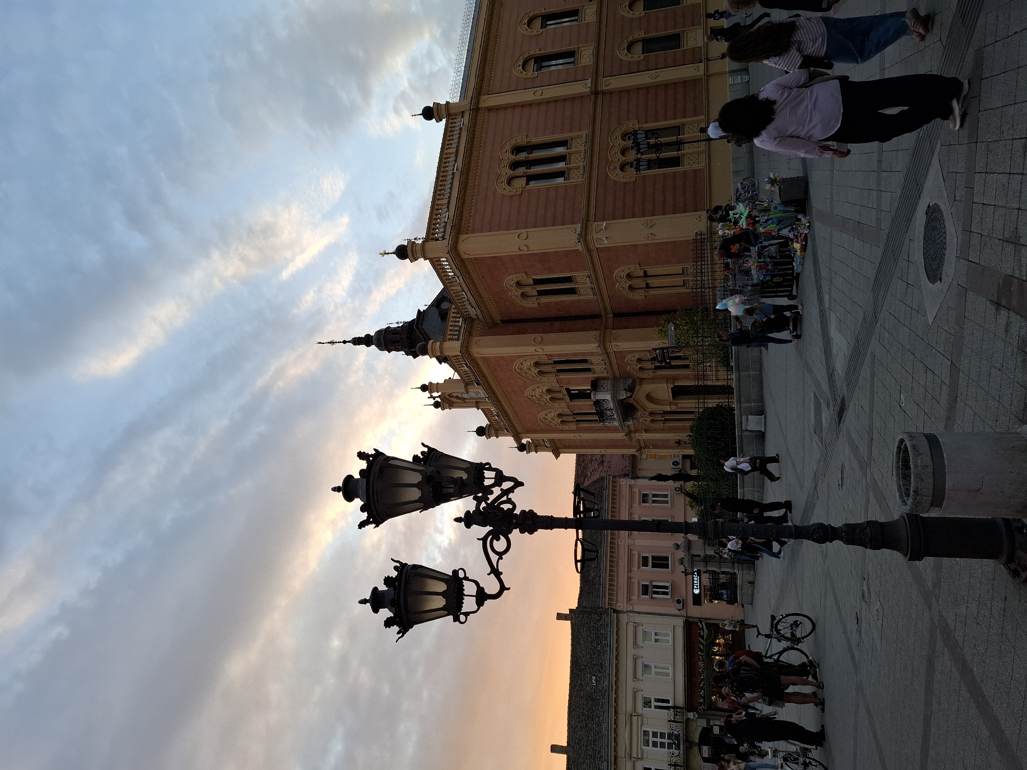 Sunset documented across Novi Sad through multiple vantage points