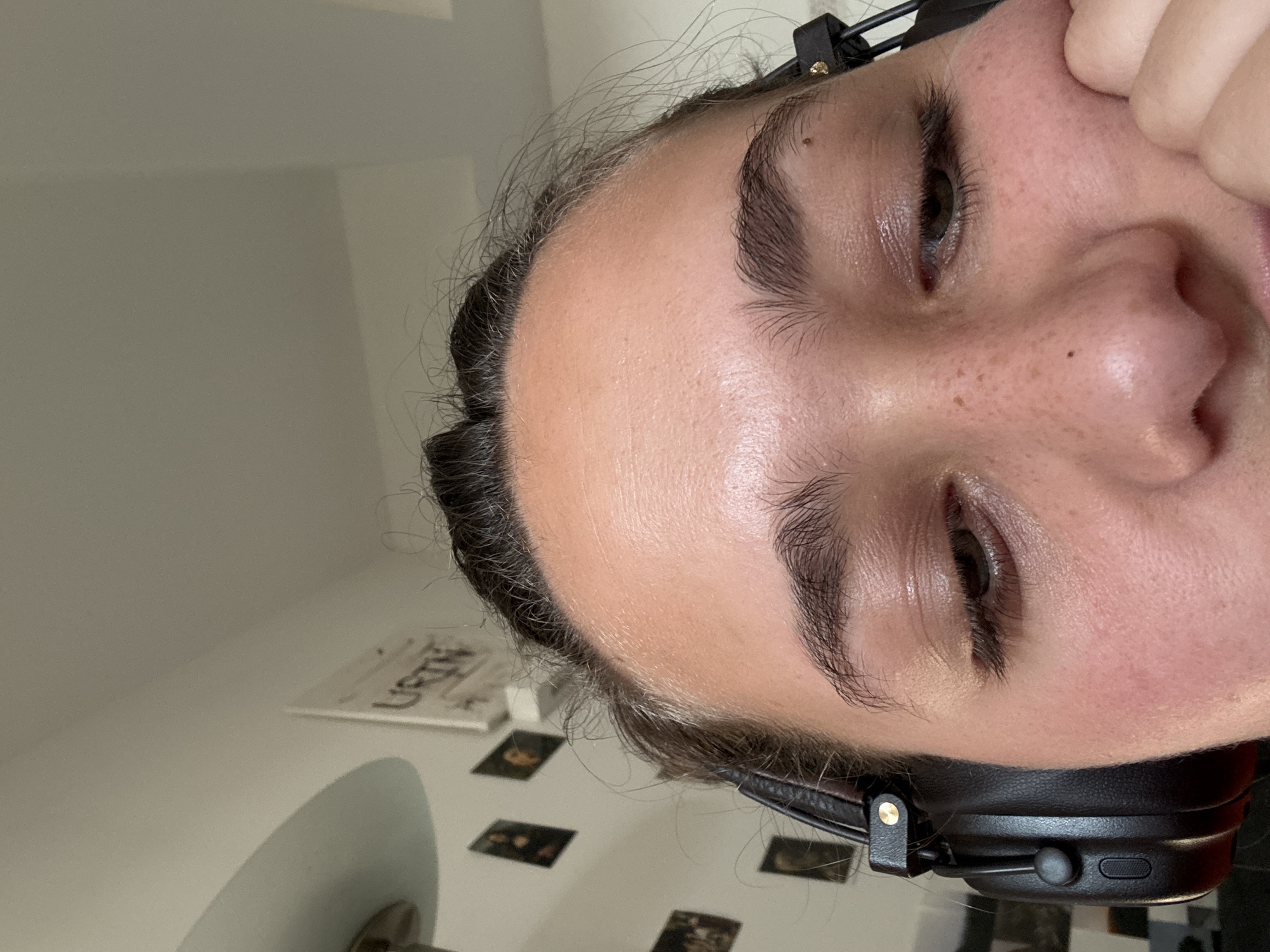 Close-up portrait with headphones, Milan
