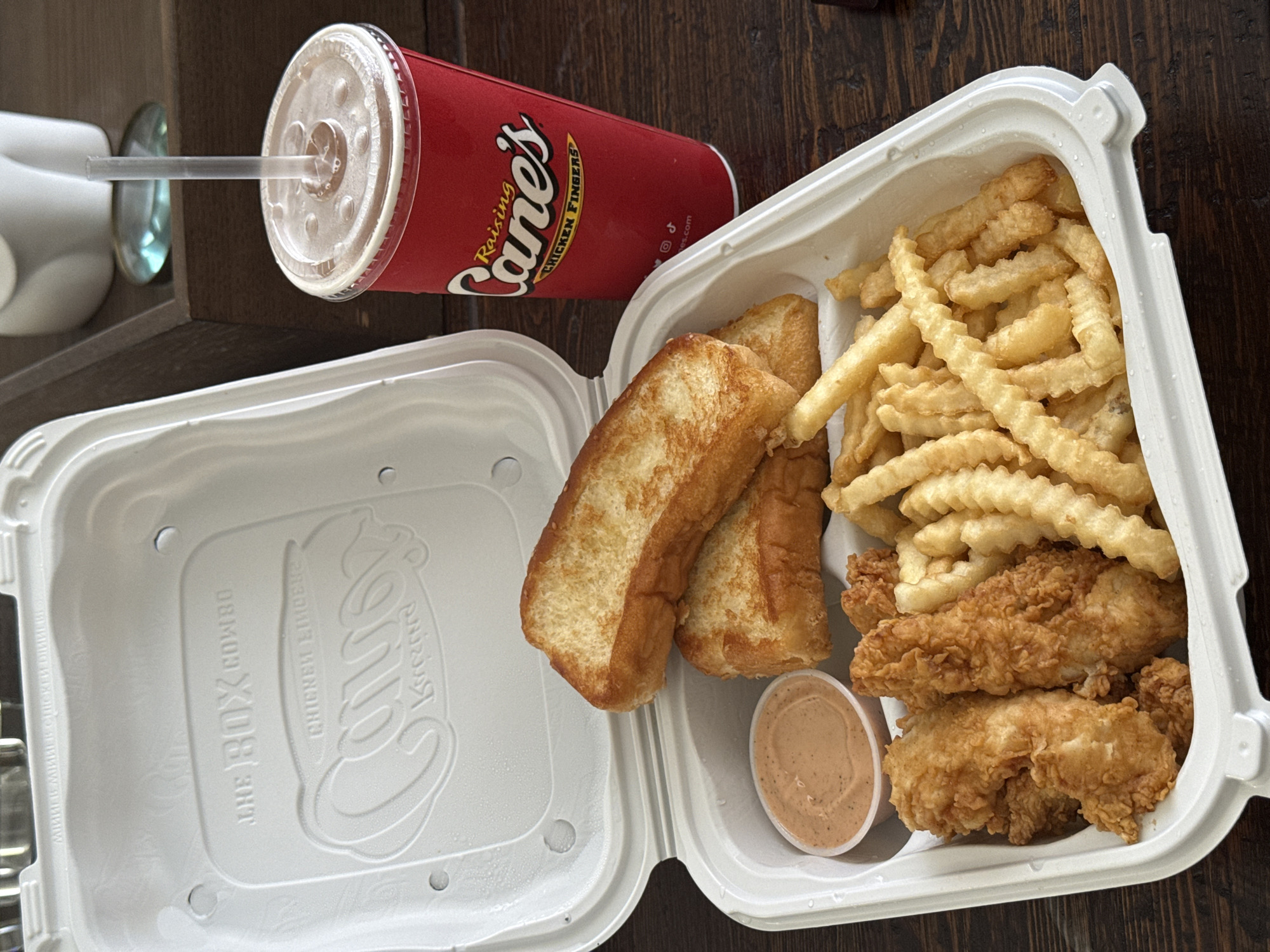 Raising Cane's meal photographed in Chula Vista