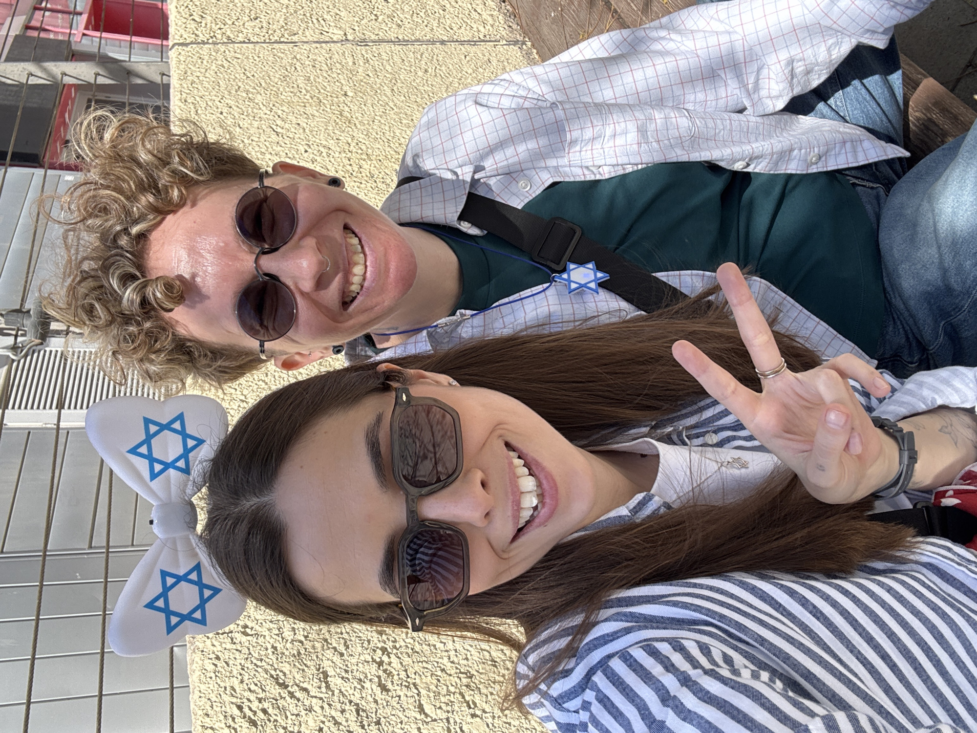 Young adults take selfie in Tel Aviv