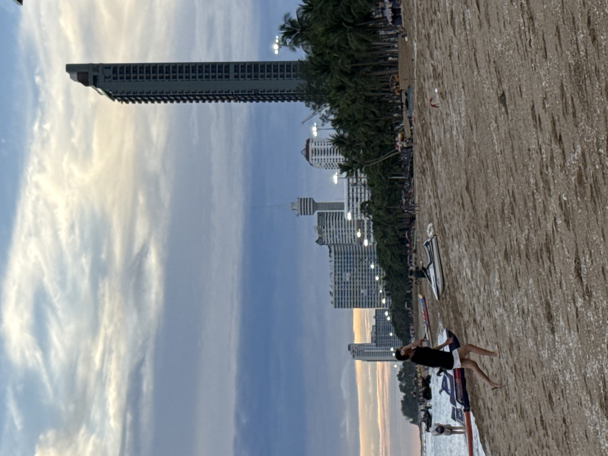 Busy afternoon at Pattaya Beach as the sun goes down