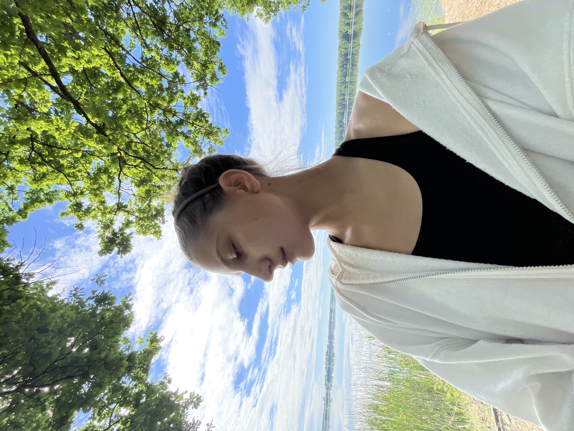 Quiet lakeside pause in rural Belarus, summer morning