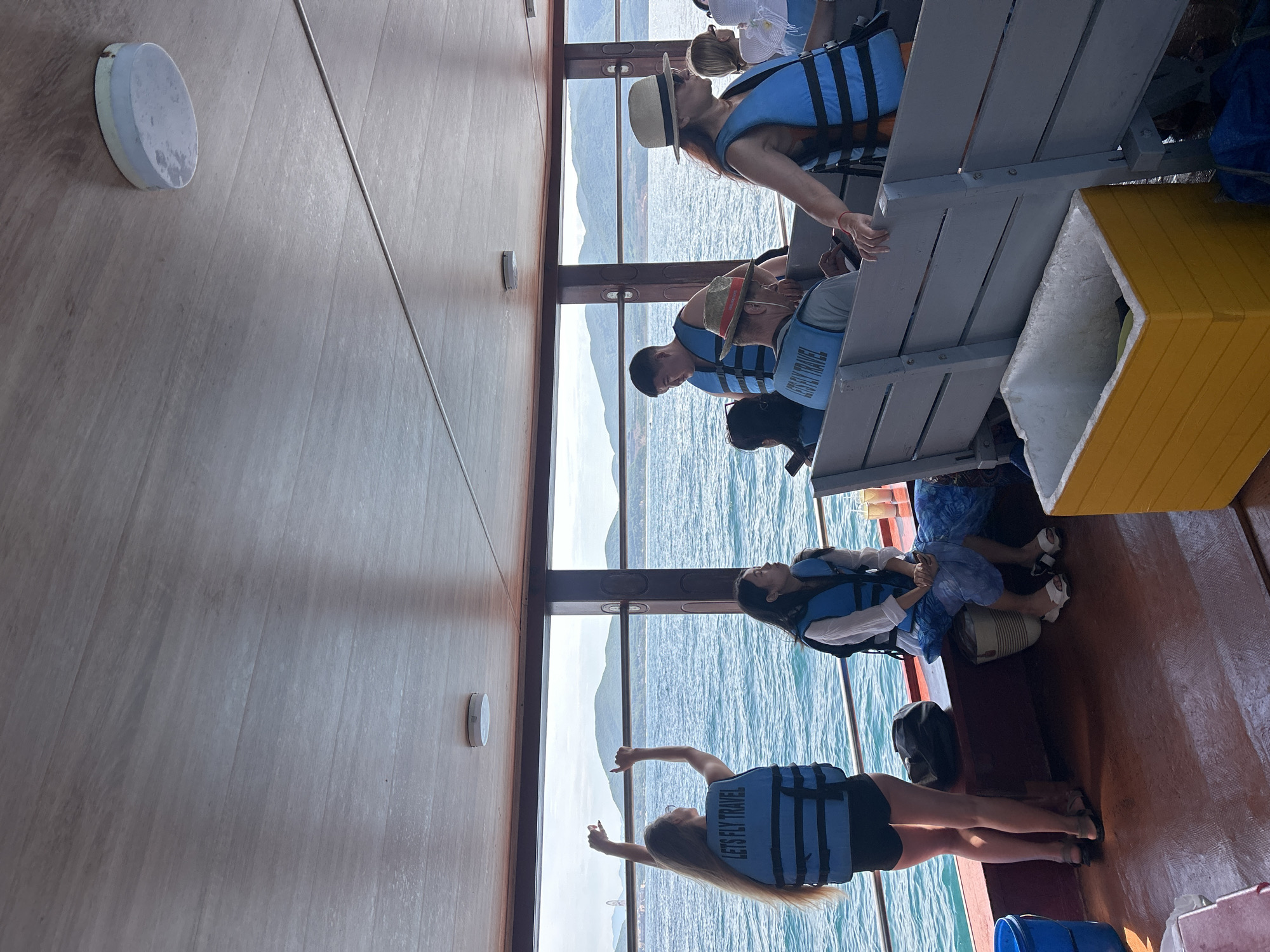 Tour boat cruising Nha Trang's calm coastal waters