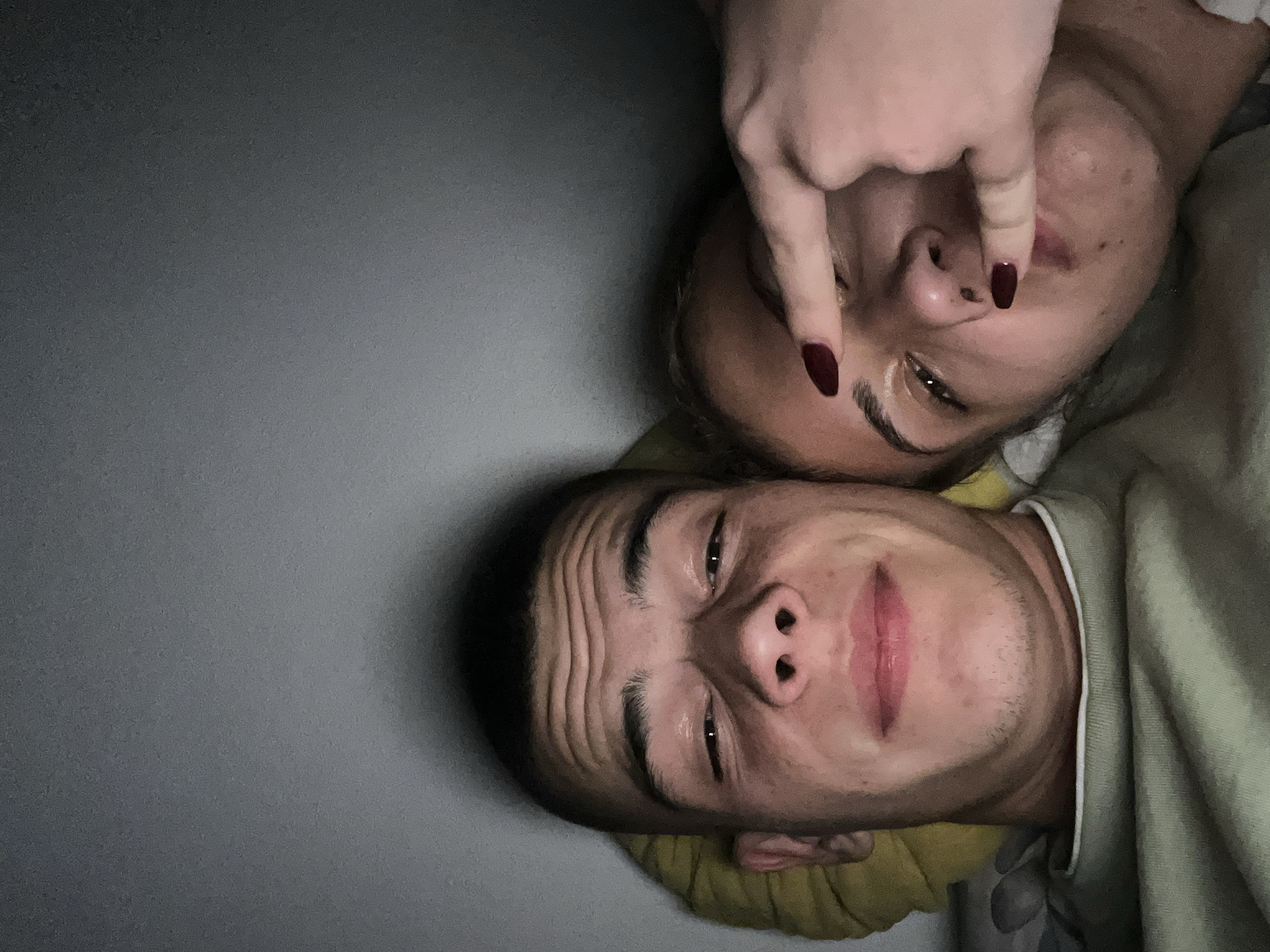 Couple captured in casual bedroom moment in Karavelovo