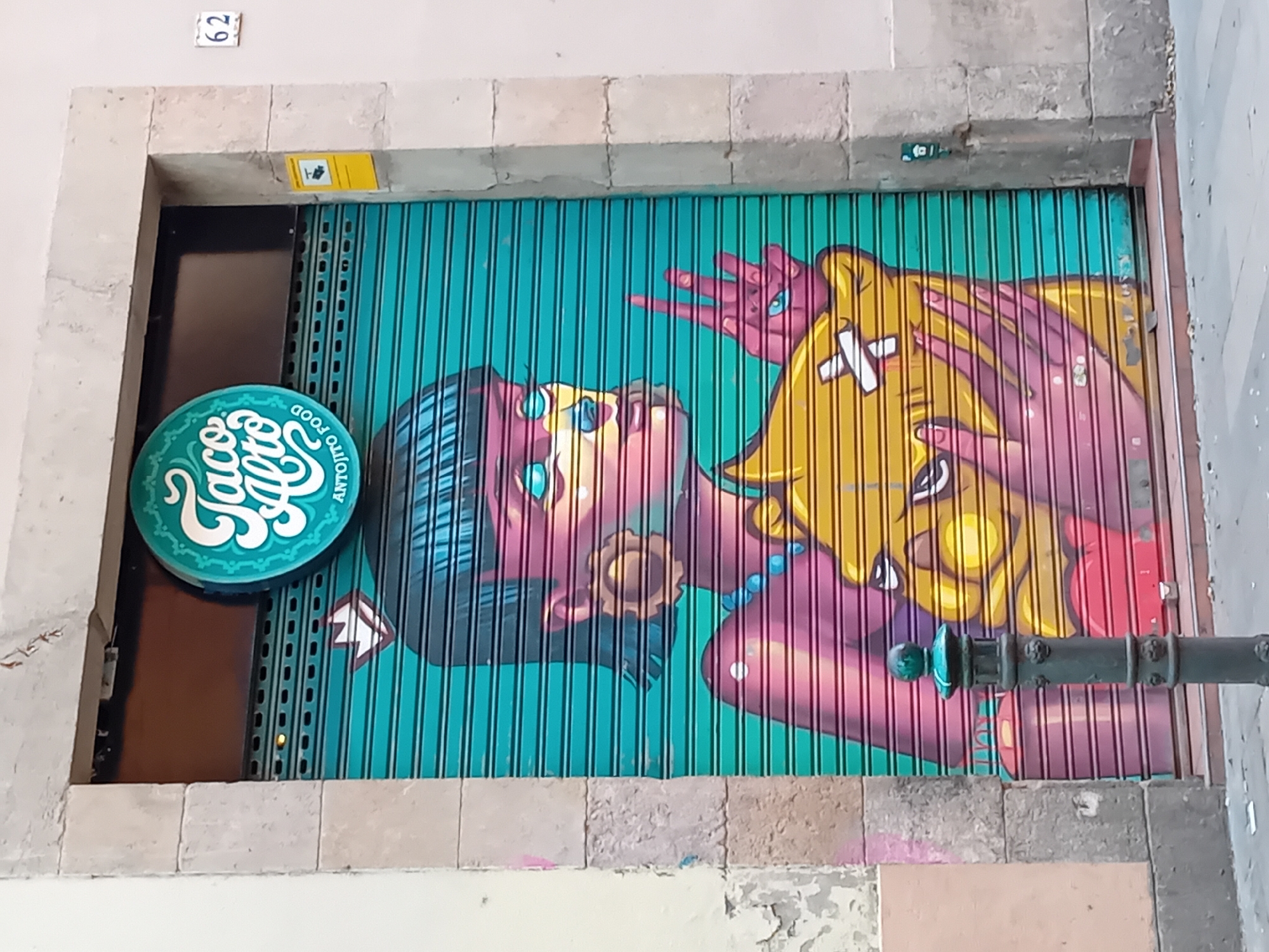 Barcelona street art and shop interior documented Tuesday afternoon