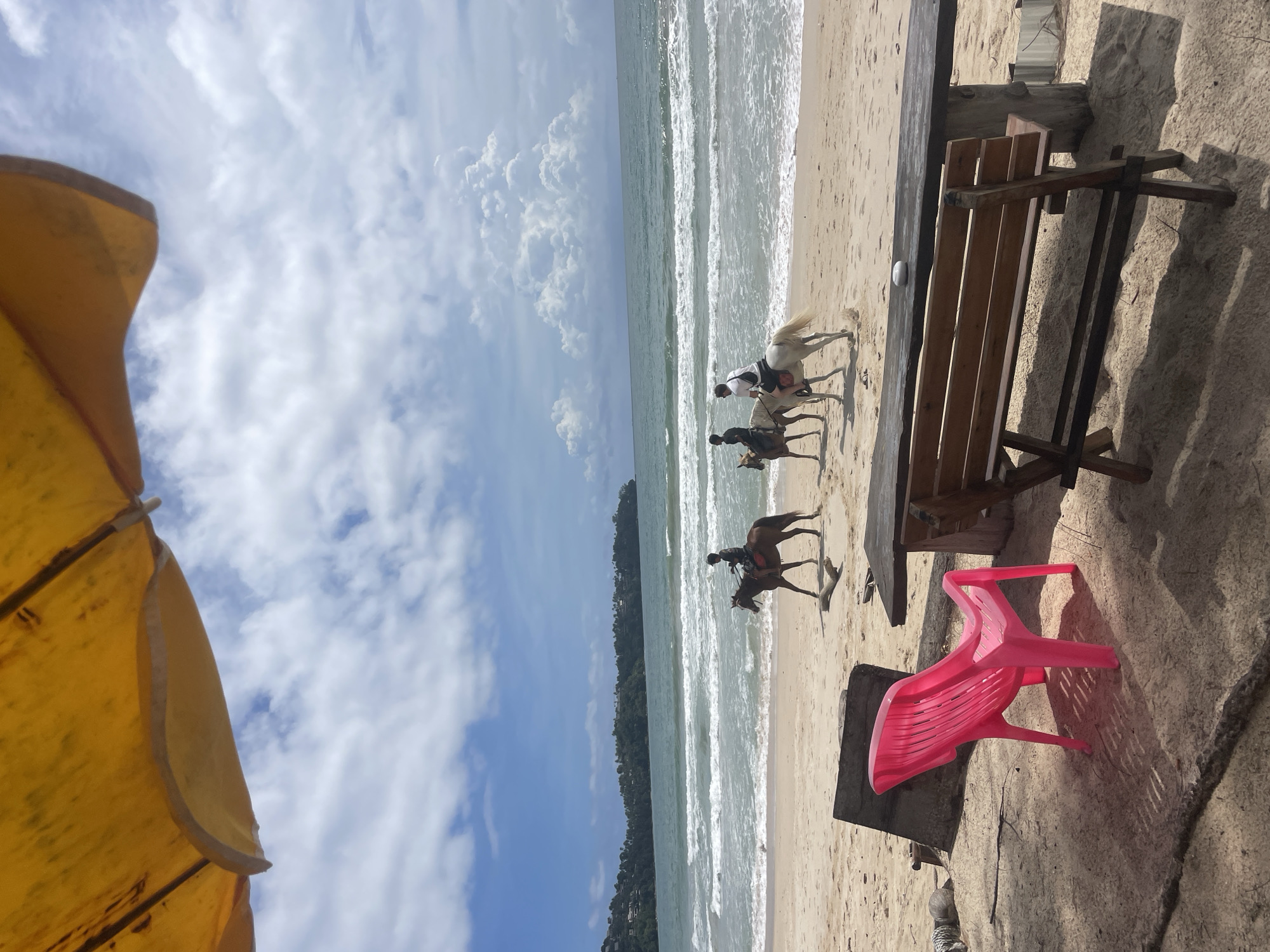 Horse riders spotted on Choeng Thale beach morning