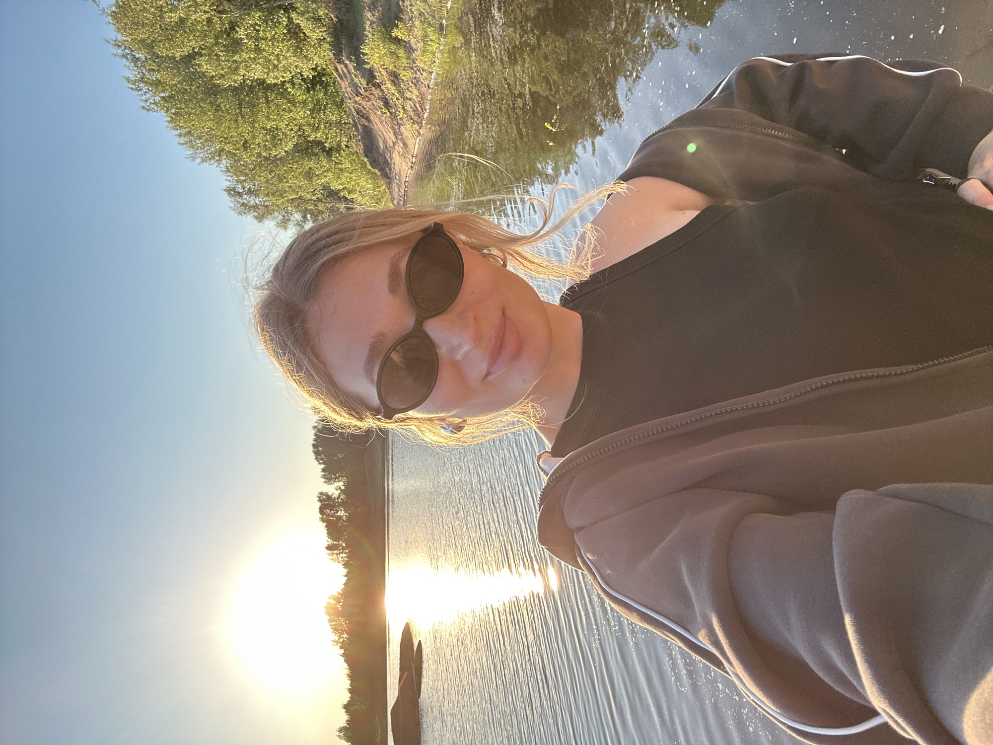 Golden hour in Chaikovsky — riverside selfies, playgrounds, and sunset skies