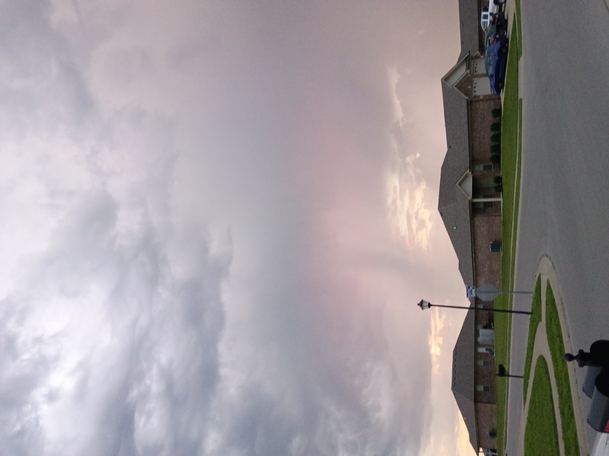 Stormy holiday sky over Richmond, Kentucky neighborhood streets