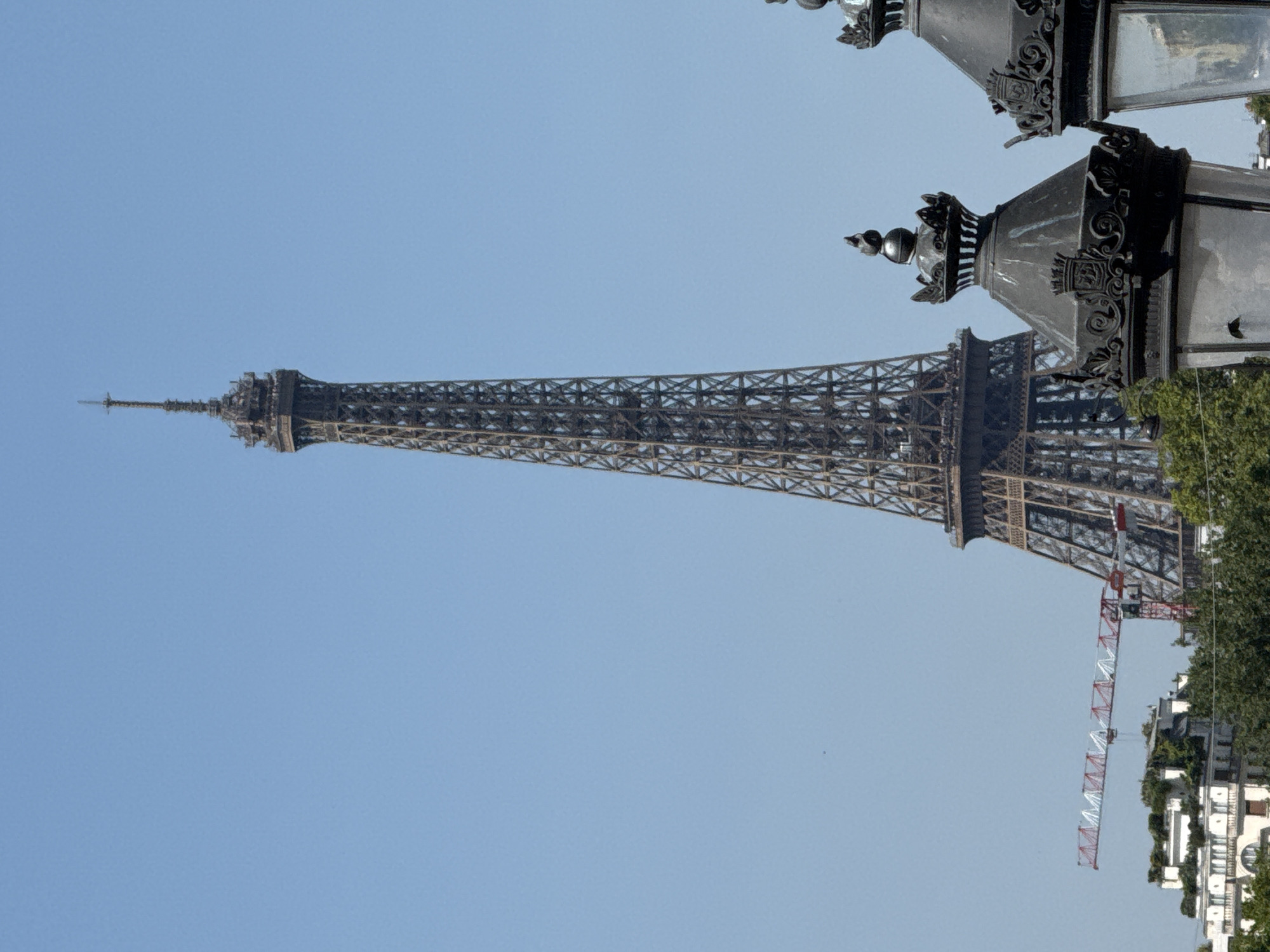 Multiple angles on Paris landmarks on a clear July morning