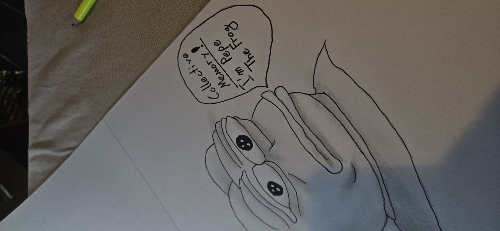 Artist sketches Pepe the Frog drawings with collective memory references