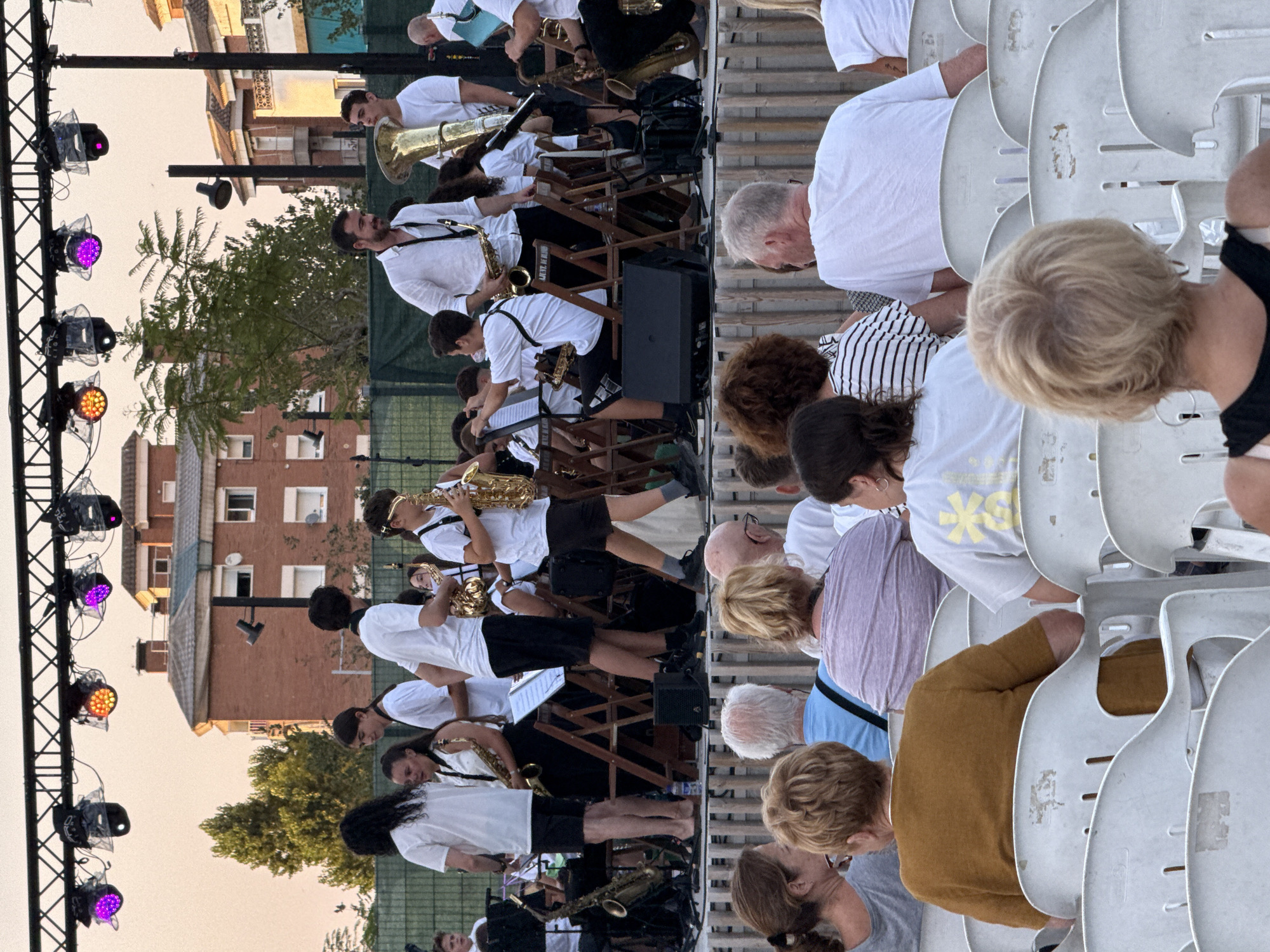 Live music and street life fill a summer evening in Blanes