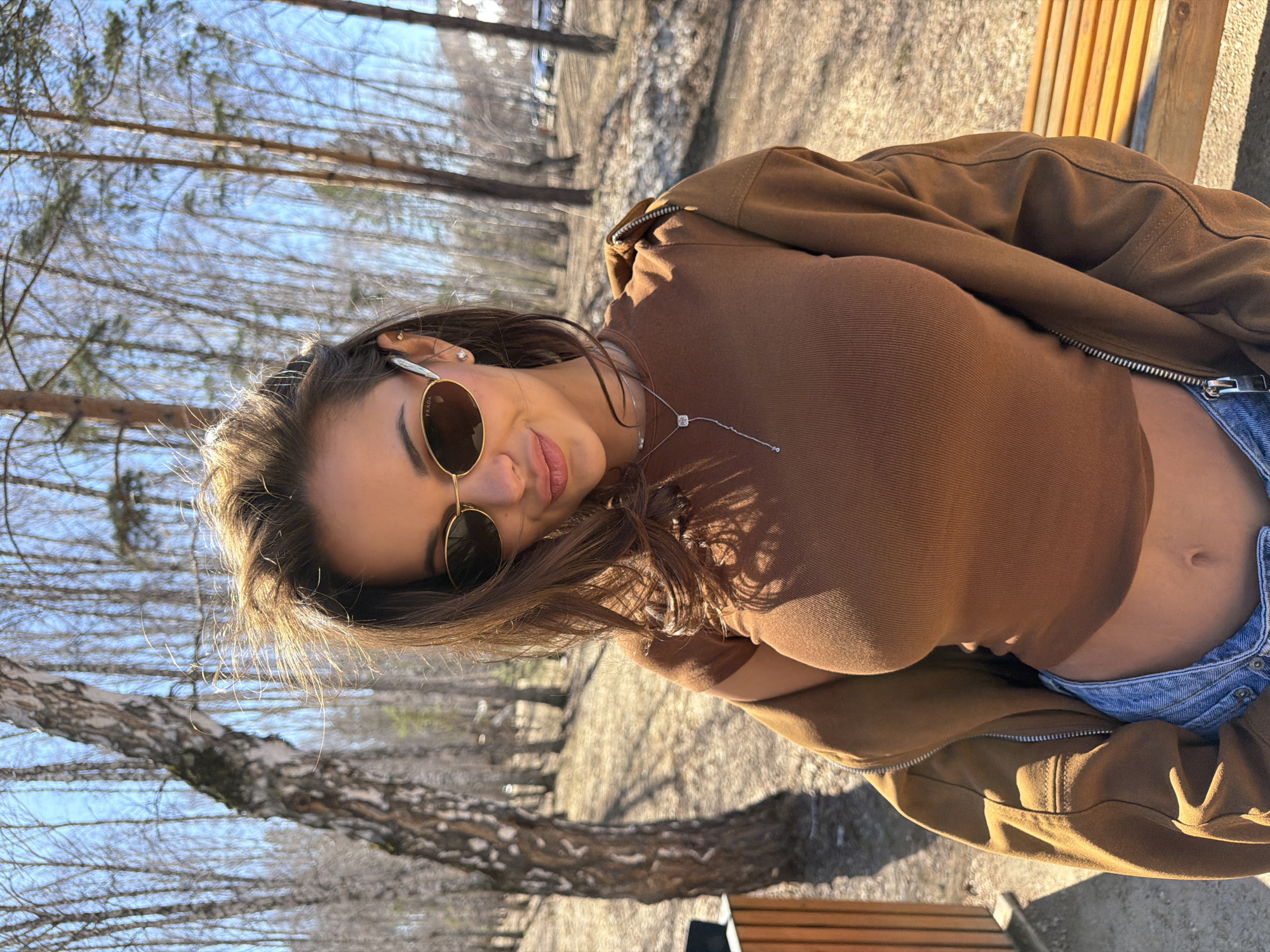 Morning portrait session captured in Krasnoyarsk park