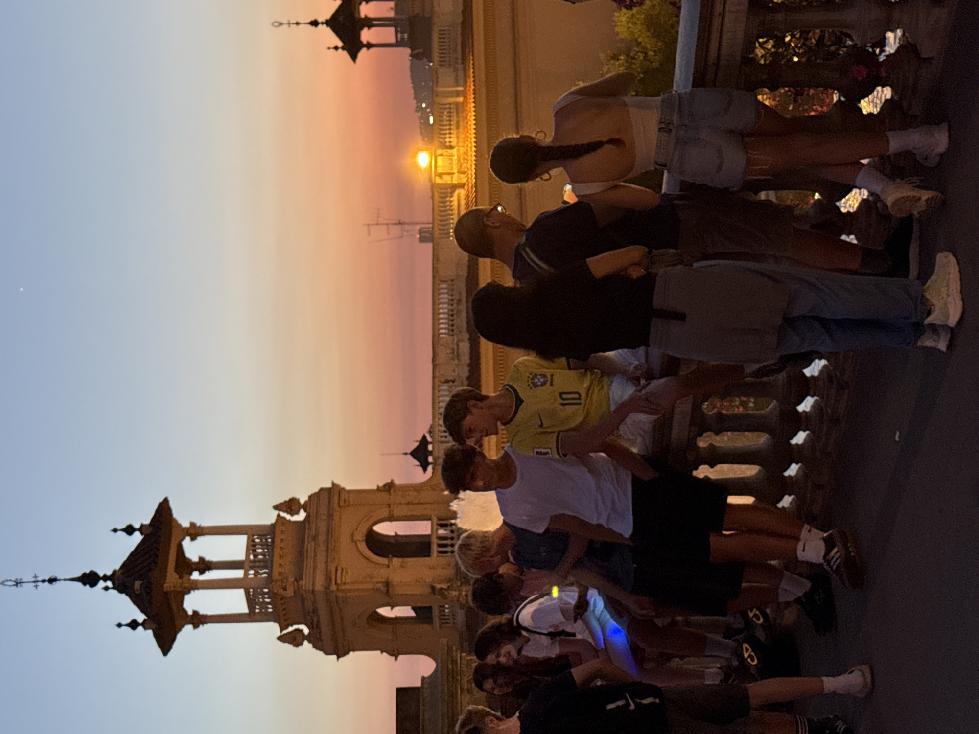 Magic Fountain of Montjuïc lights up at dusk, Barcelona
