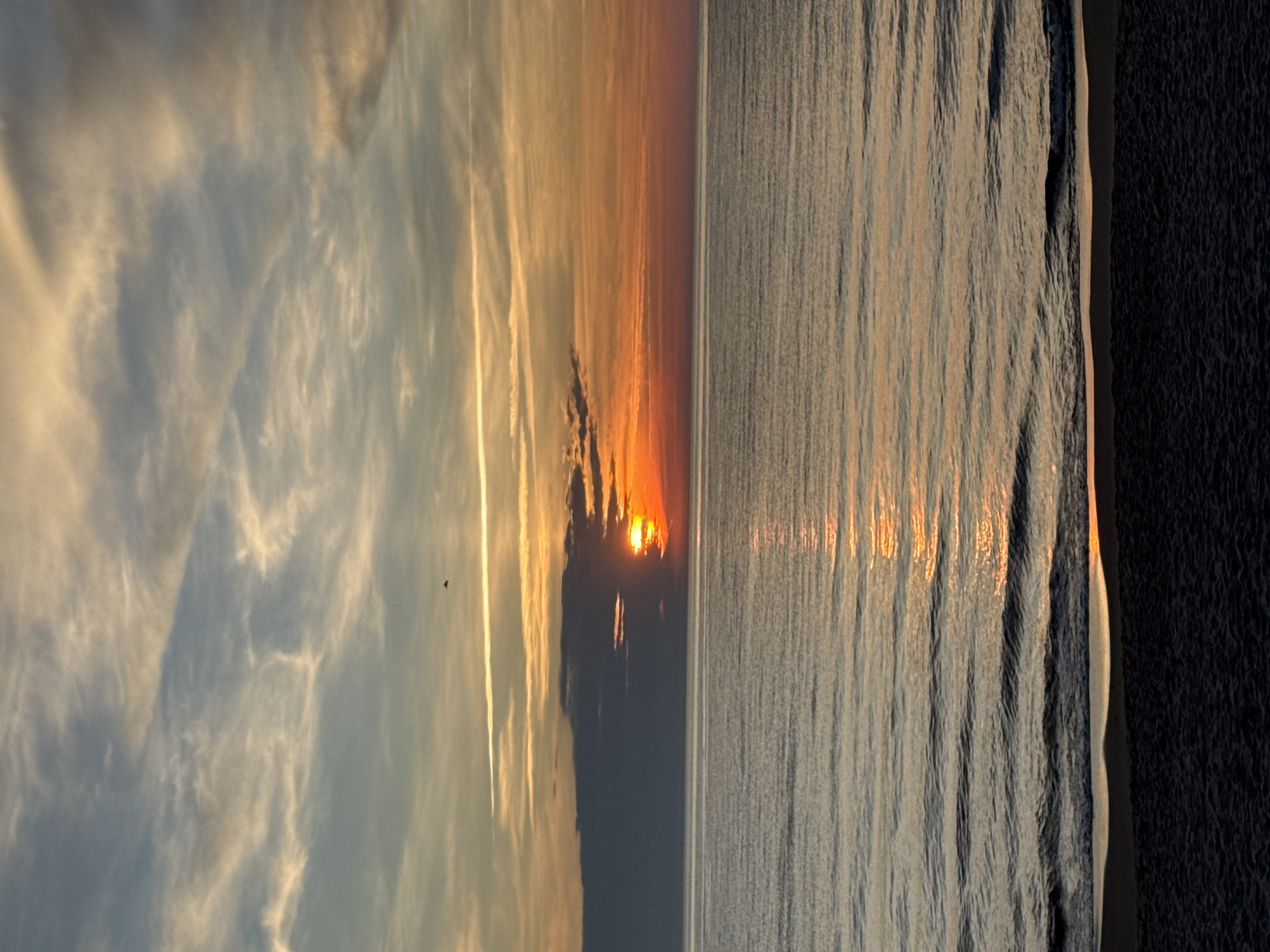 Sunset documented over Baltic Sea at Carnikava beach, Latvia