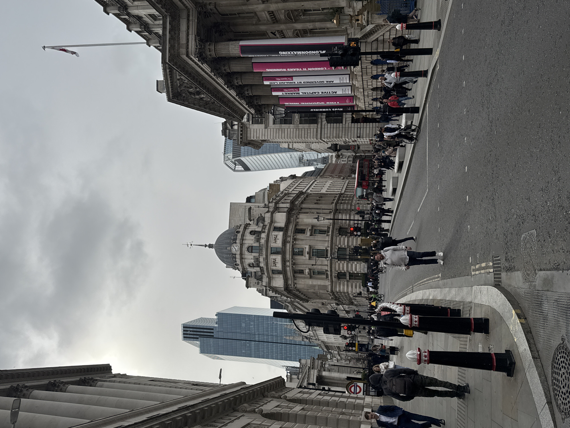 Morning street scene captured in London's financial district