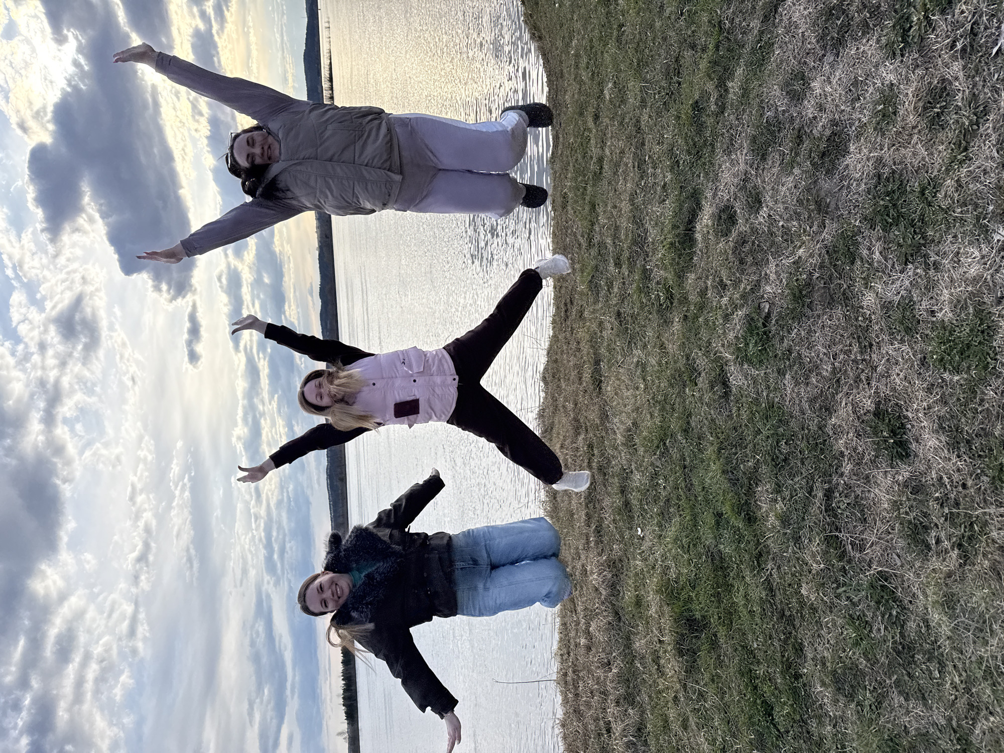 Friends gather for spring outing near water in Шолья, Russia