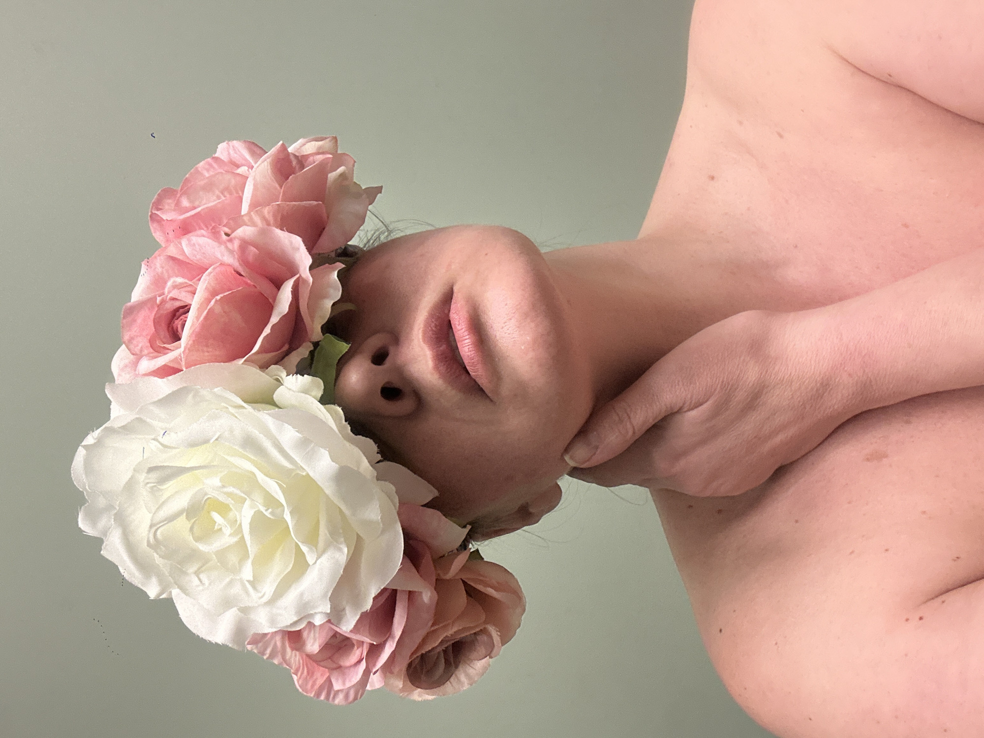 Portrait session with floral crown photographed in Riga