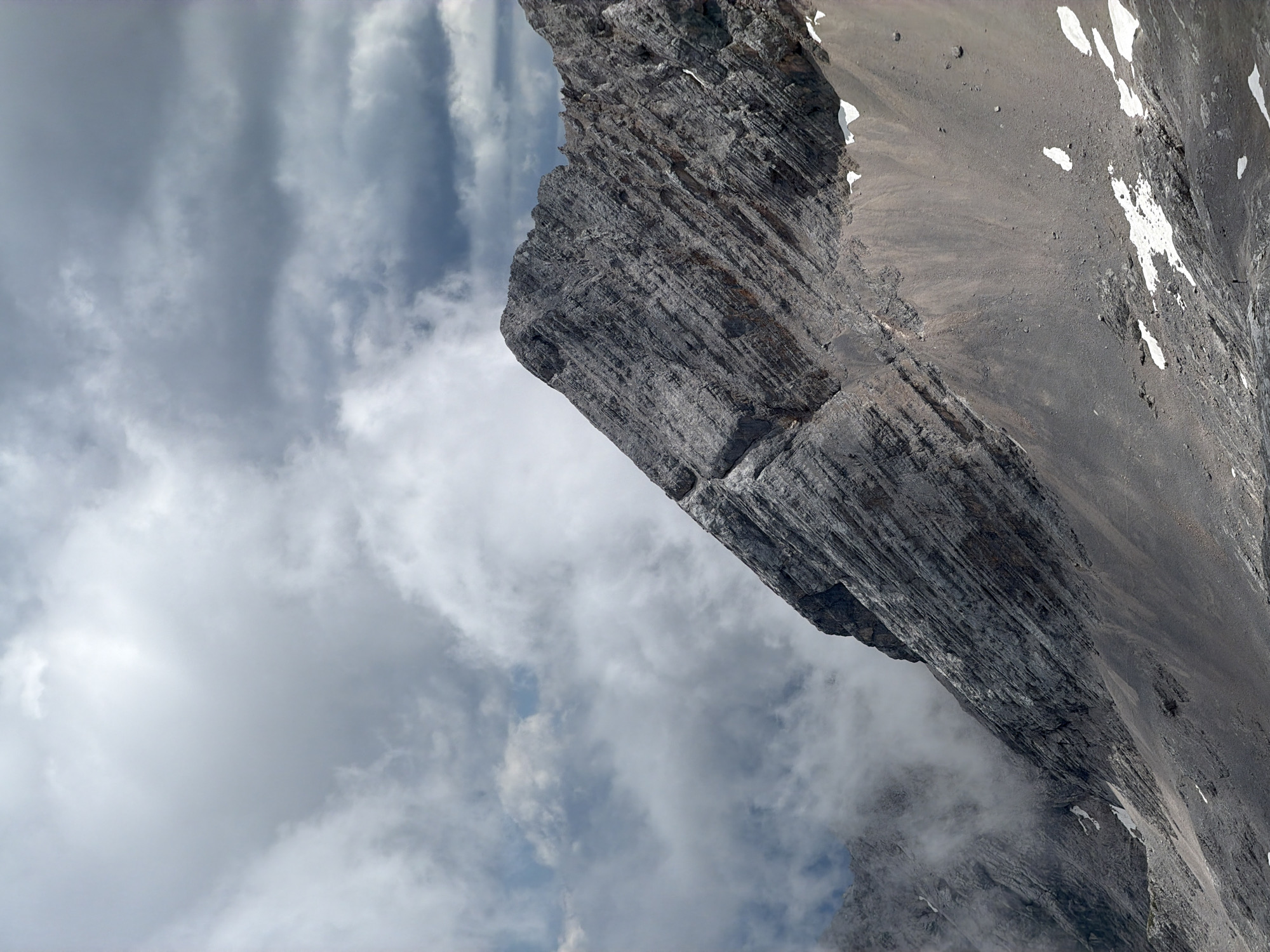 High up in the German Alps on a cloudy summer day