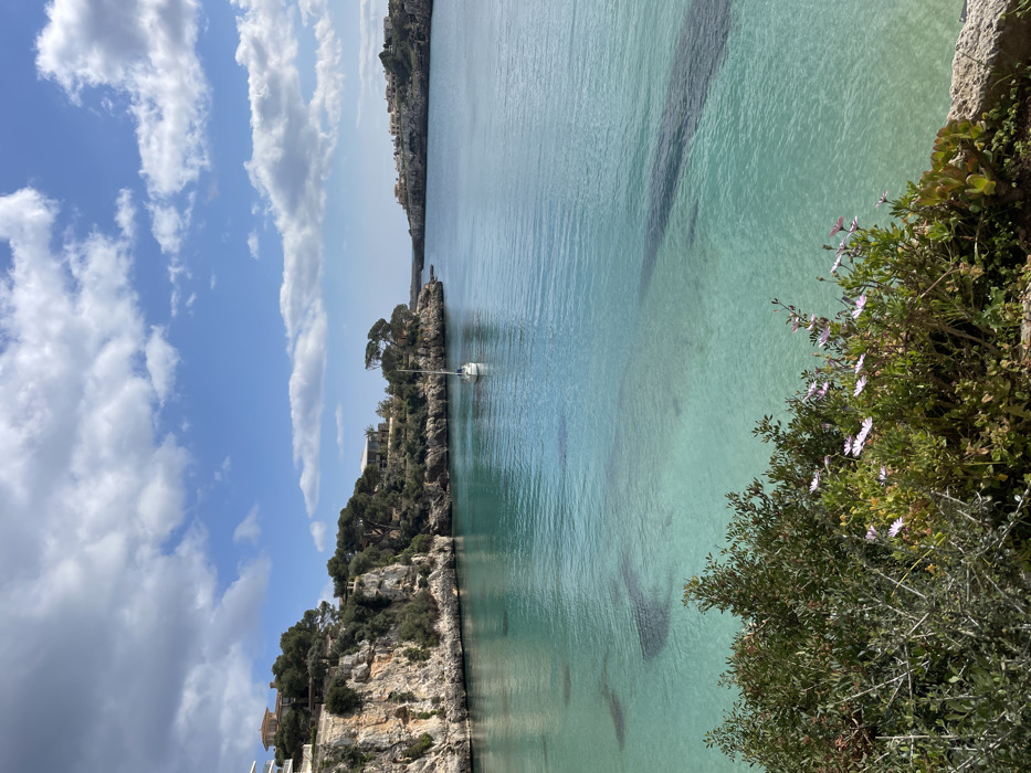 Afternoon dining and coastal views documented at Porto Cristo bay