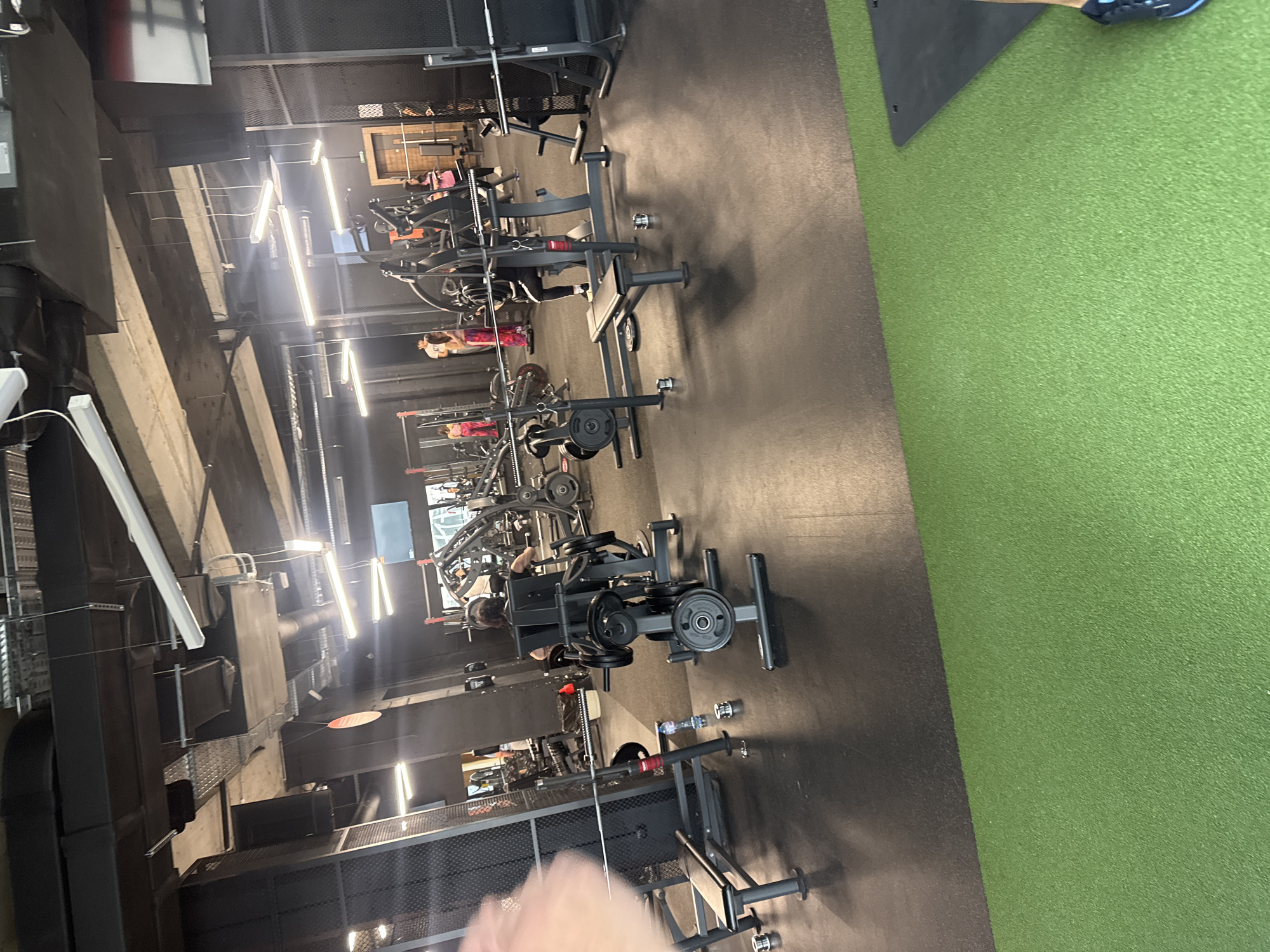 Gym interior documented during afternoon workout session