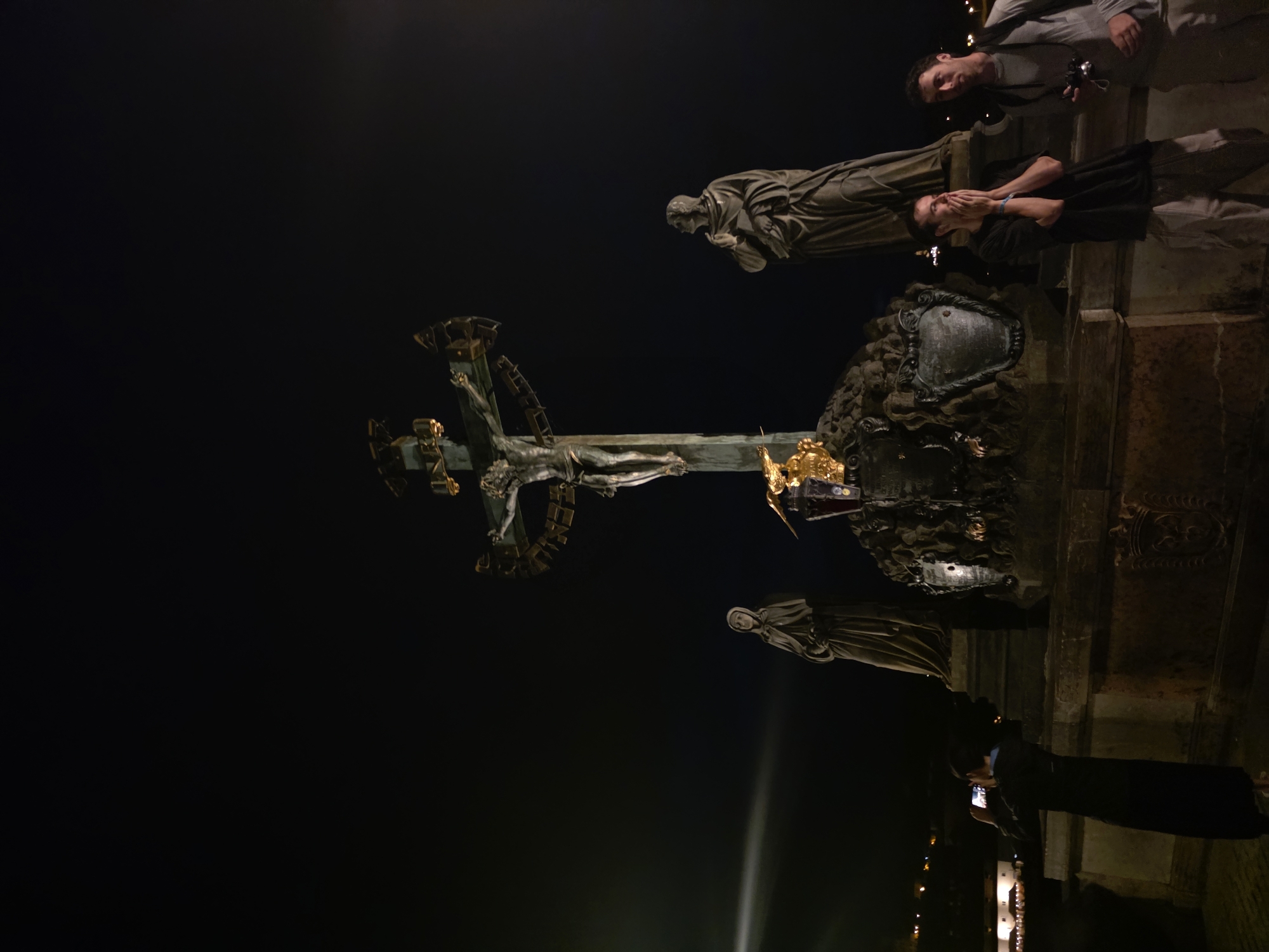 Night on Charles Bridge, Prague's historic river crossing