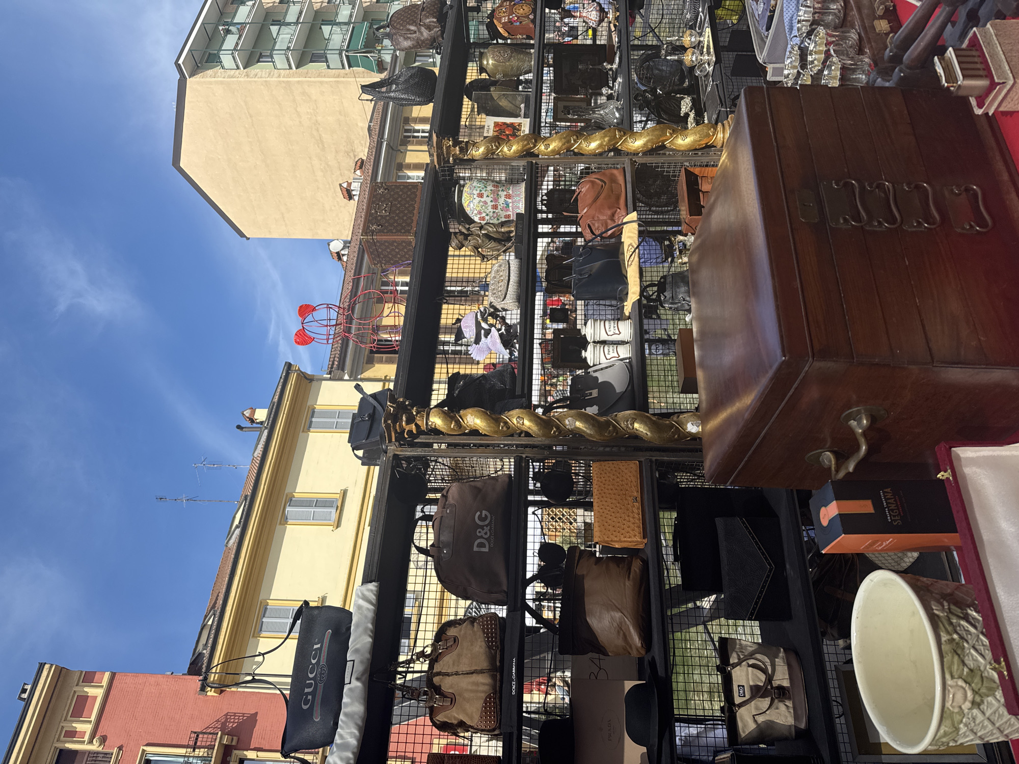 Designer handbags sold at Milan street stall