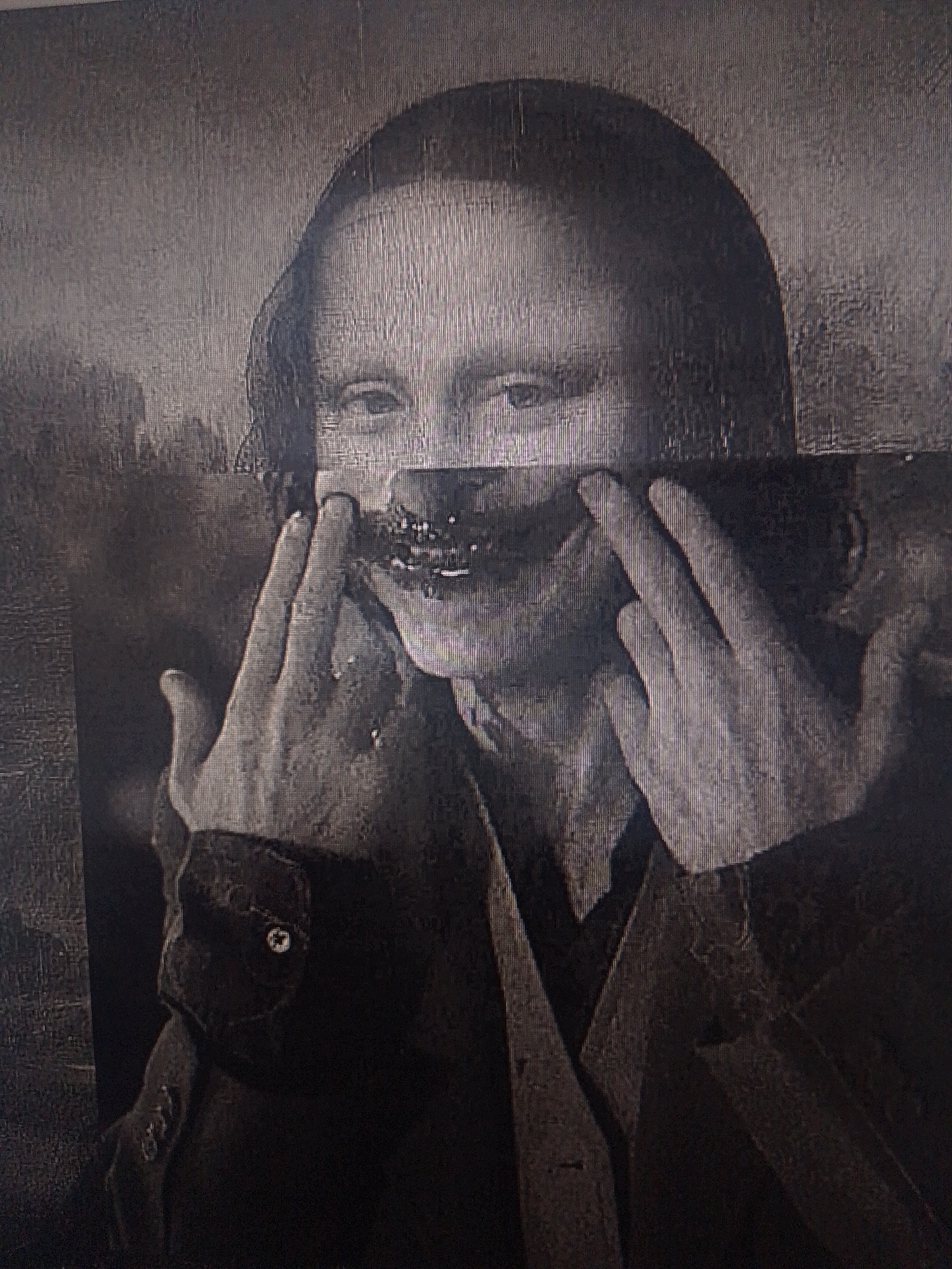 Modified Mona Lisa artwork captured in Pernik, Bulgaria