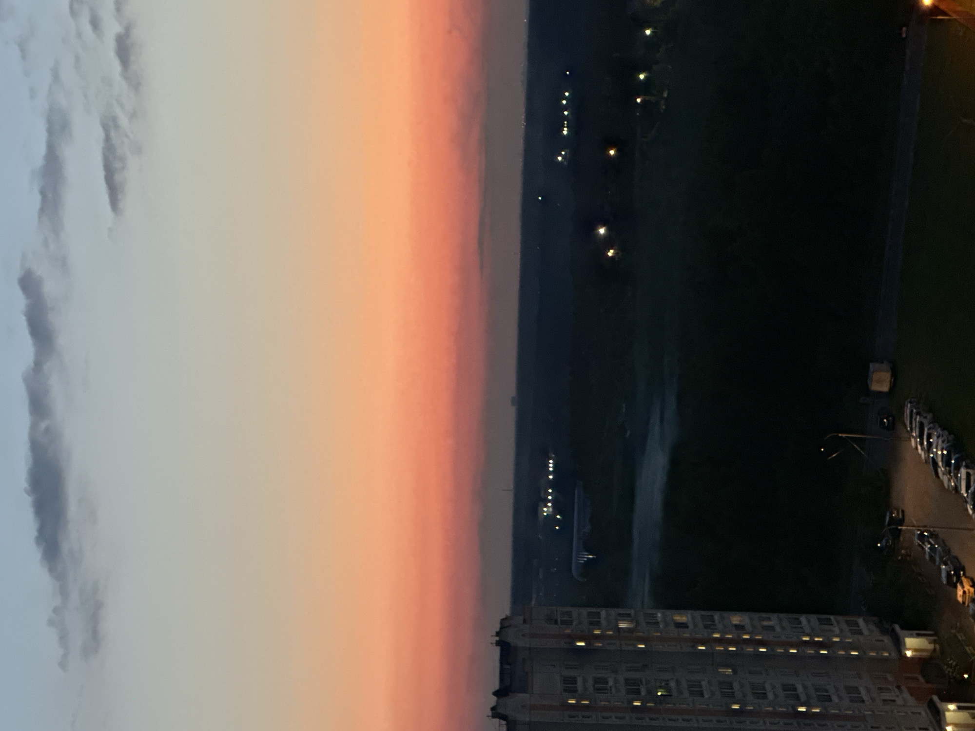 Podolsk residential neighborhoods transition from dusk to night