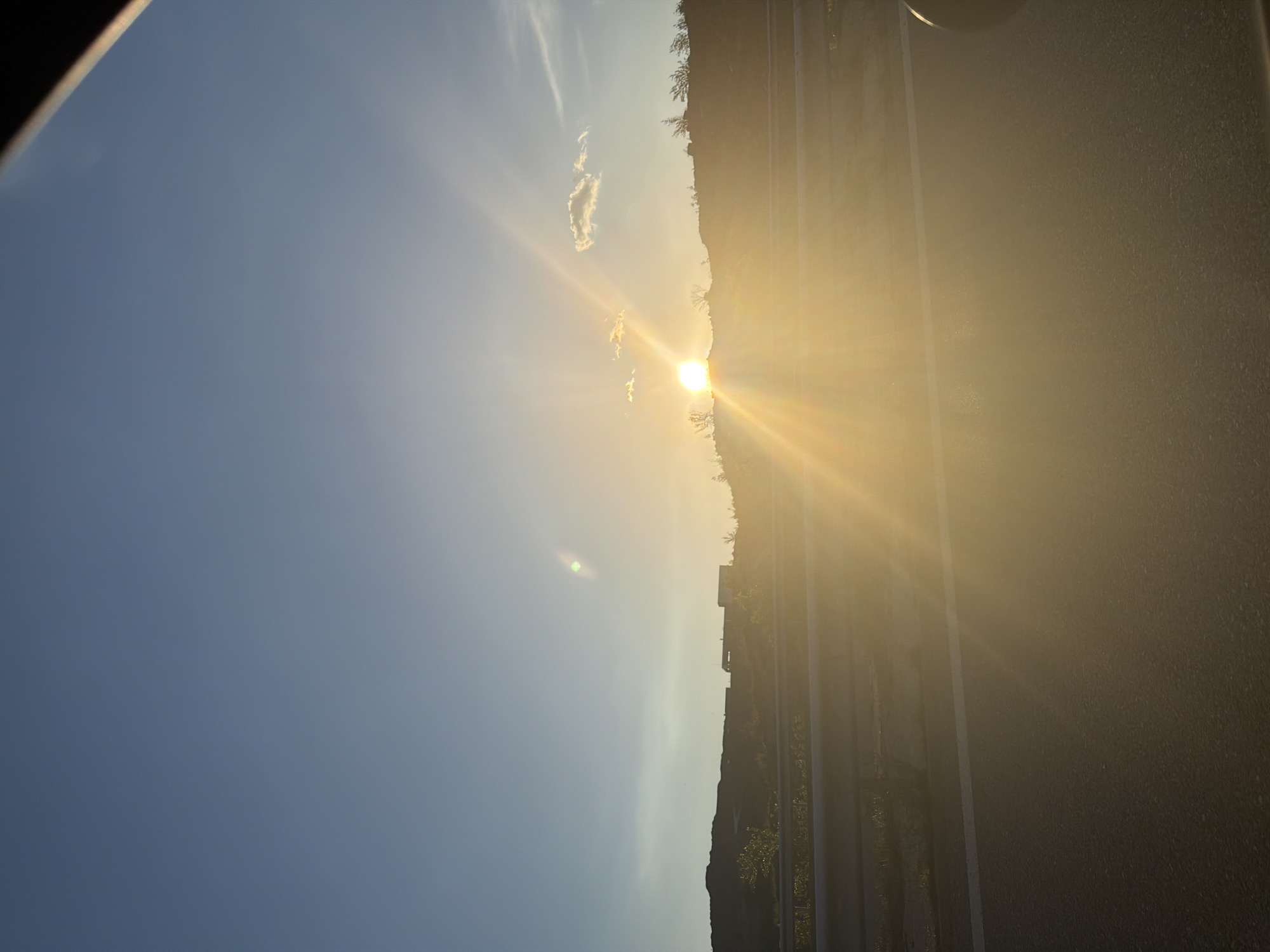 Bright sunburst observed over Belo Pole, Bulgaria