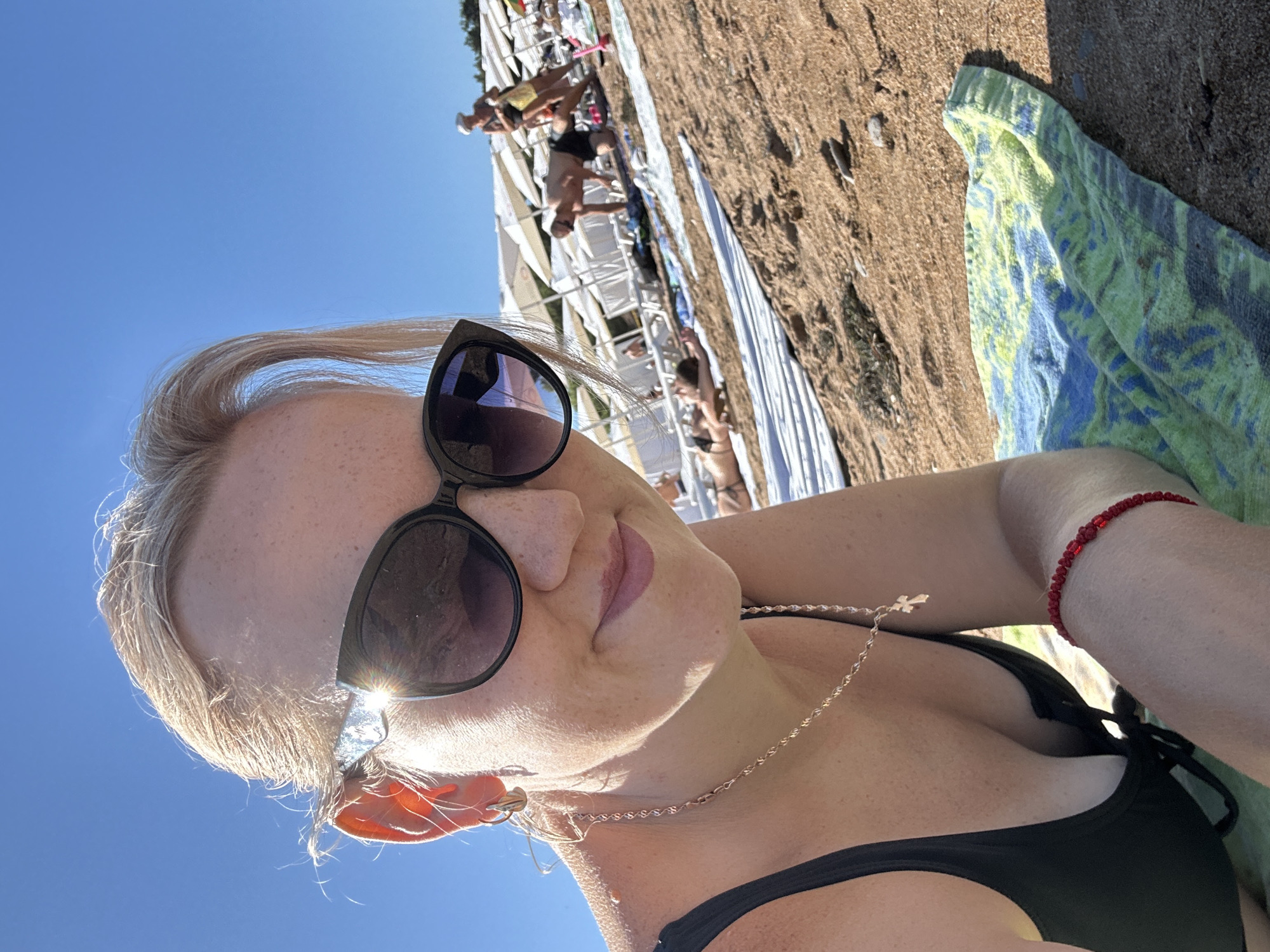 Crowded summer beach day in Gelendzhik, Russia