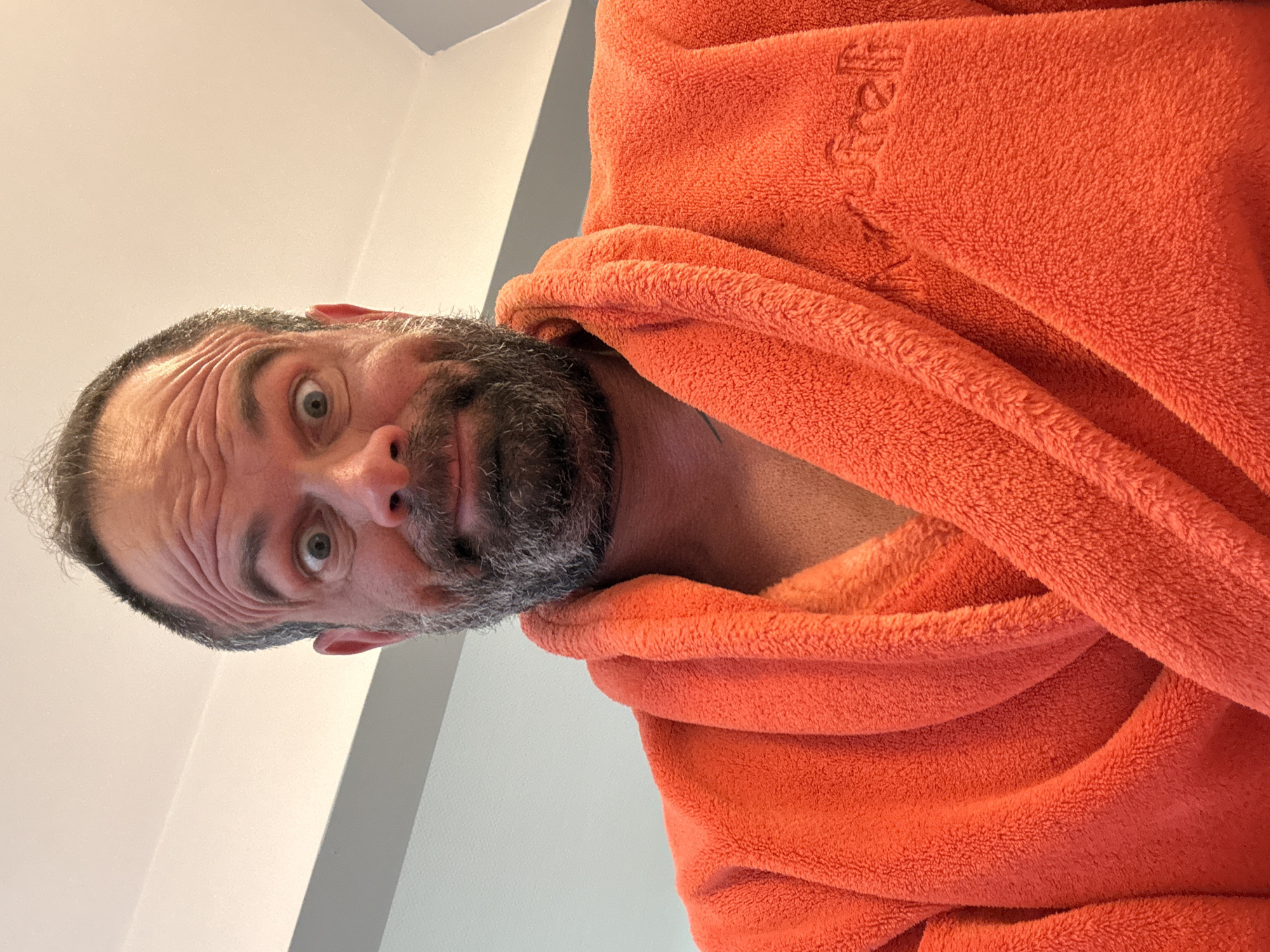 Man takes early morning selfies with coffee in Belgium