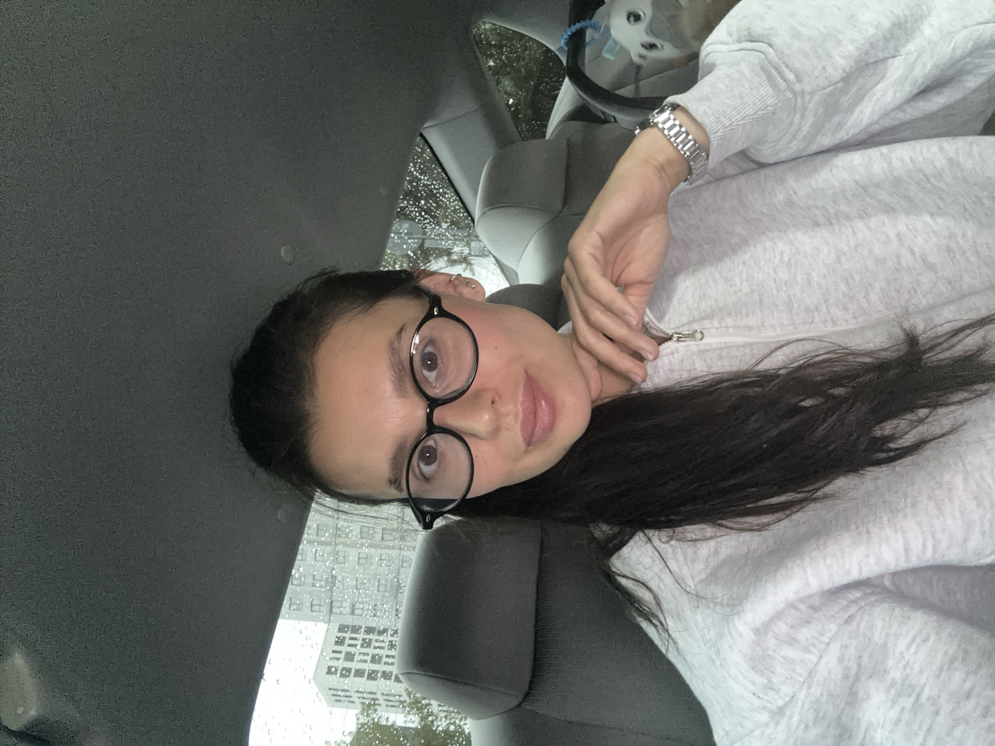 Rainy morning car ride in Perm with a baby on board