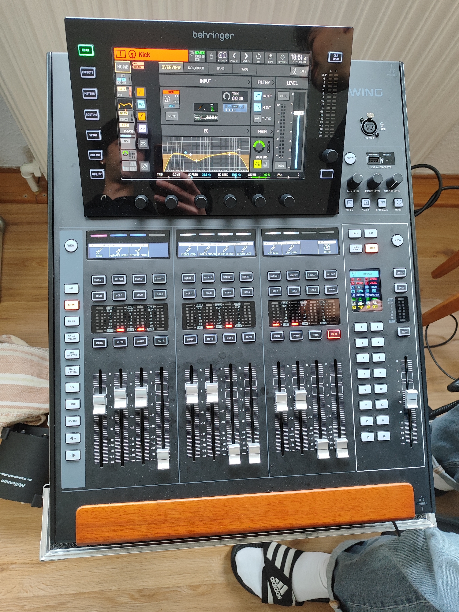 Digital mixing console spotted in Göttingen studio setting