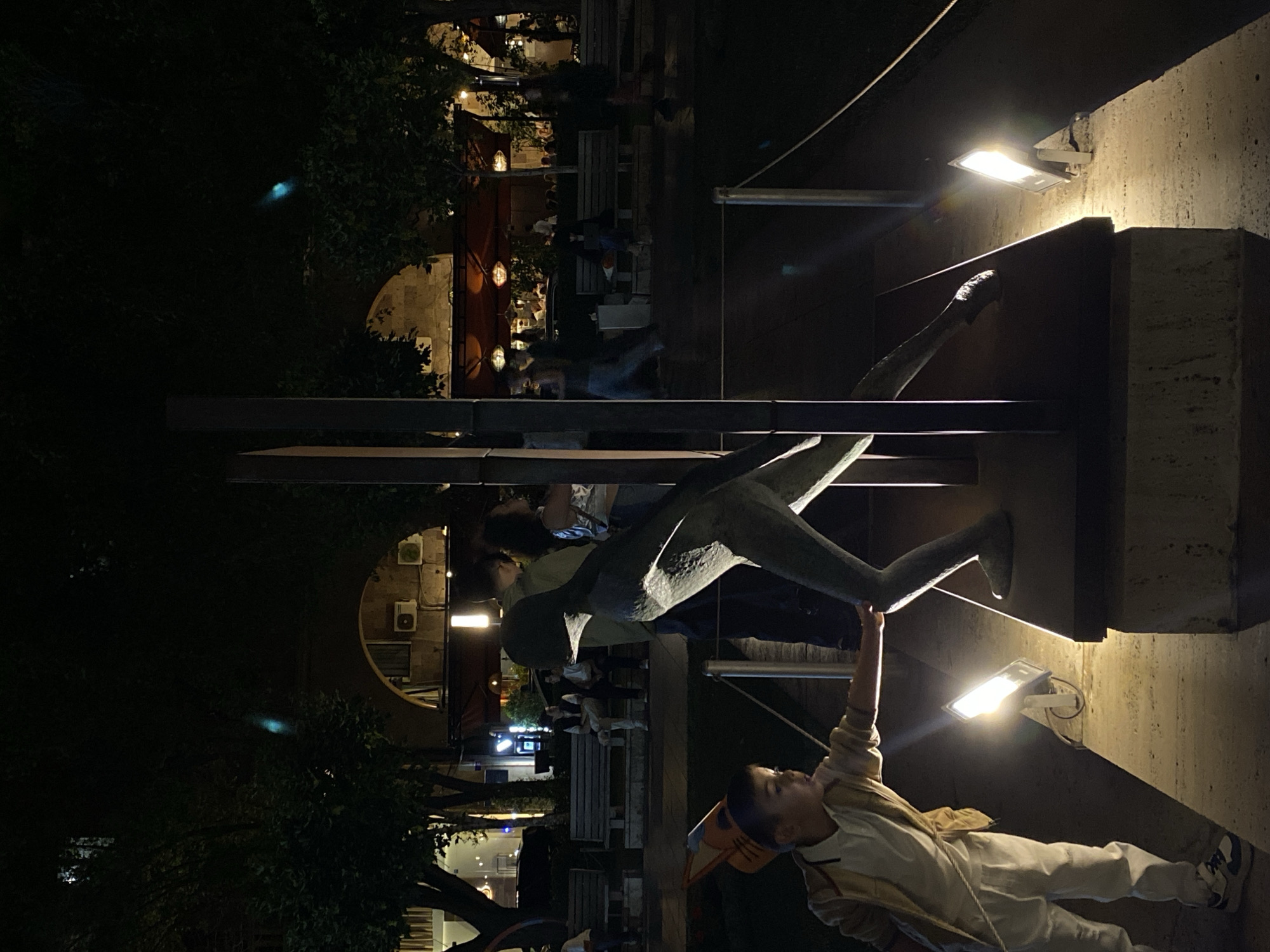 Evening stroll captures illuminated Yerevan landmarks and cityscape