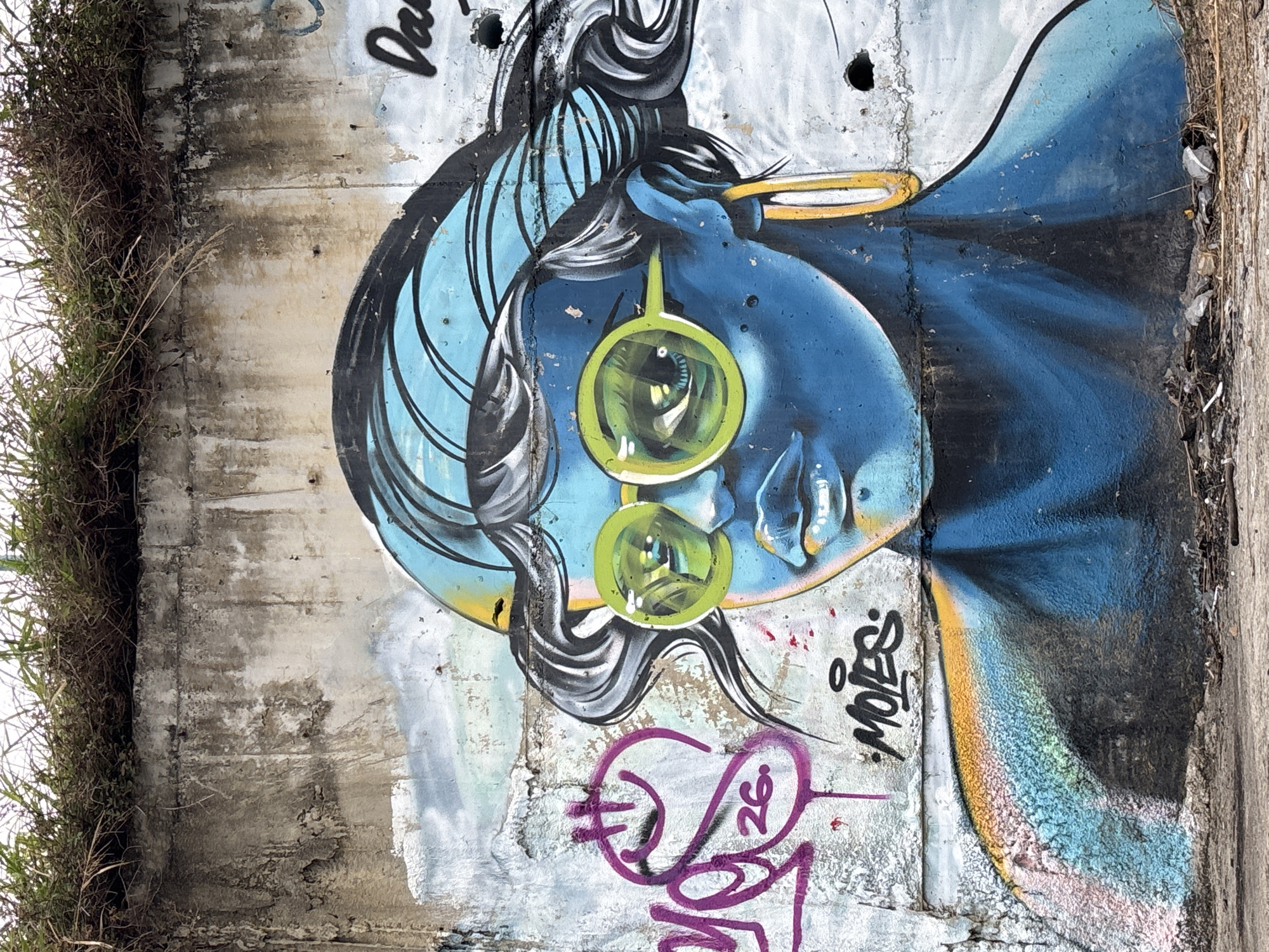 Nha Trang coastline: graffiti walls and a hazy sea