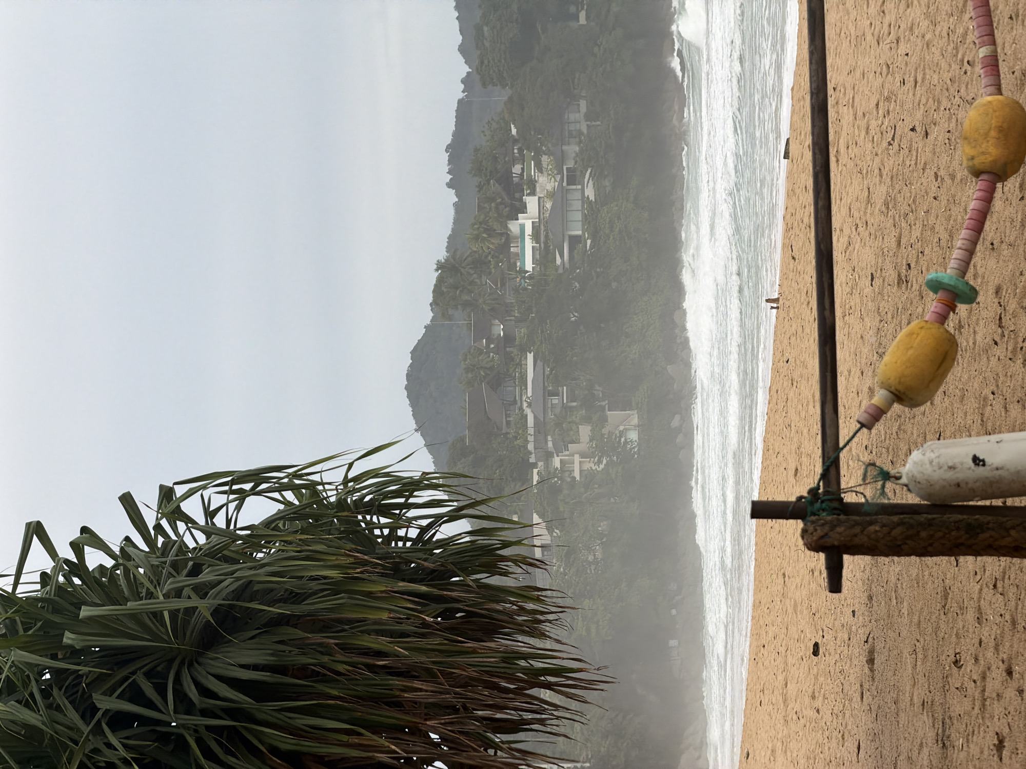 Quiet beach scenes around a lifeguard tower in Choeng Thale
