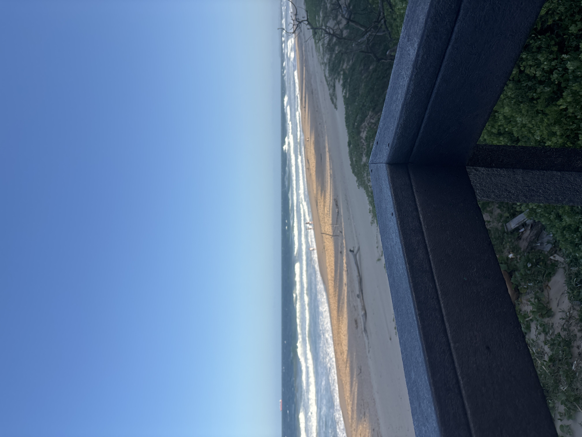 Coastal view photographed from elevated deck in Umhlanga Rocks