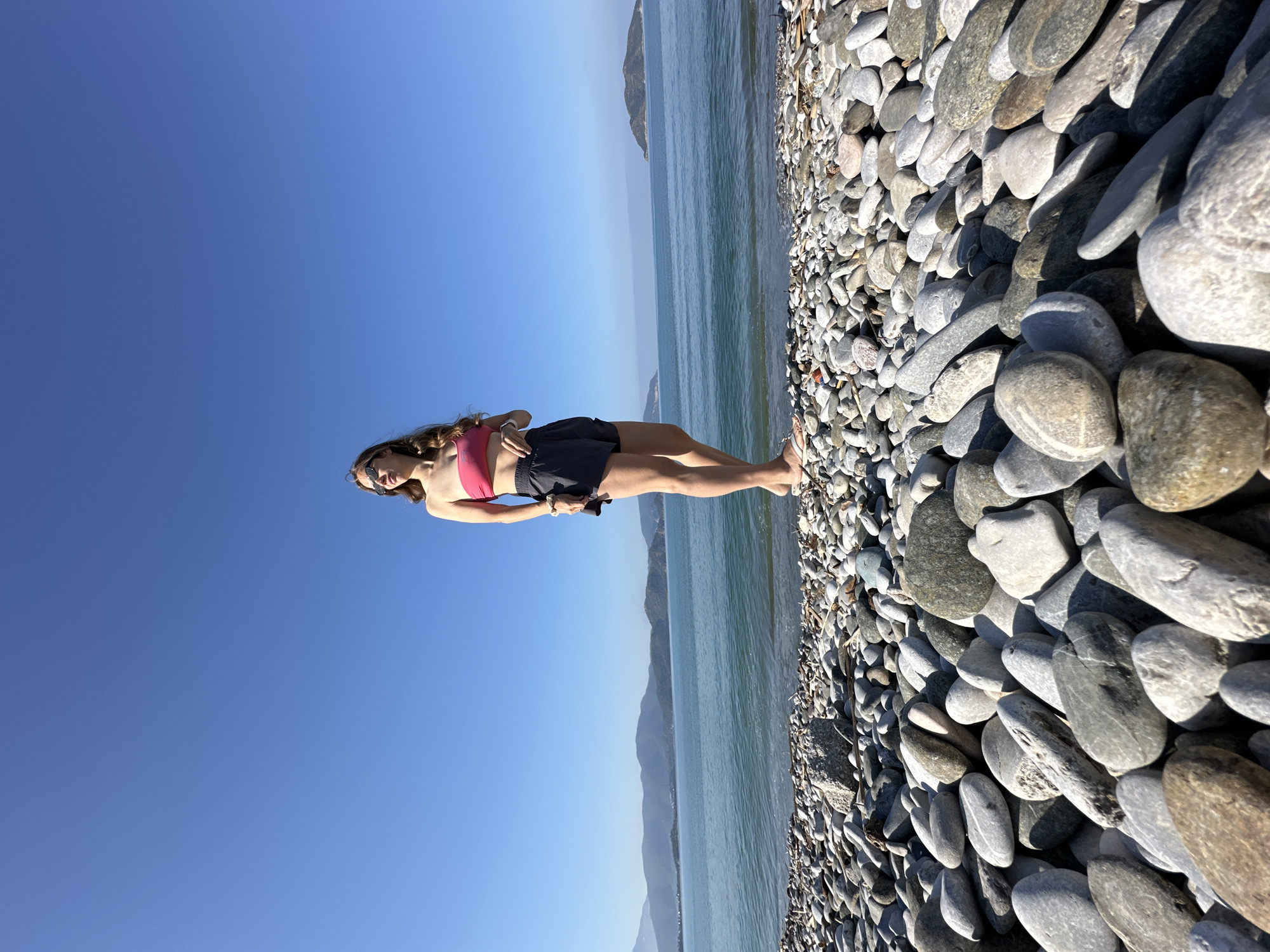 Woman in sportswear spotted on Fethiye beach early morning