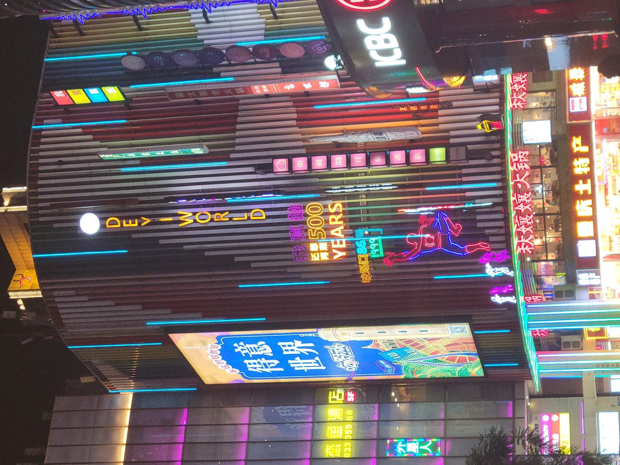 Yuzhong District's neon-drenched nighttime commercial strip