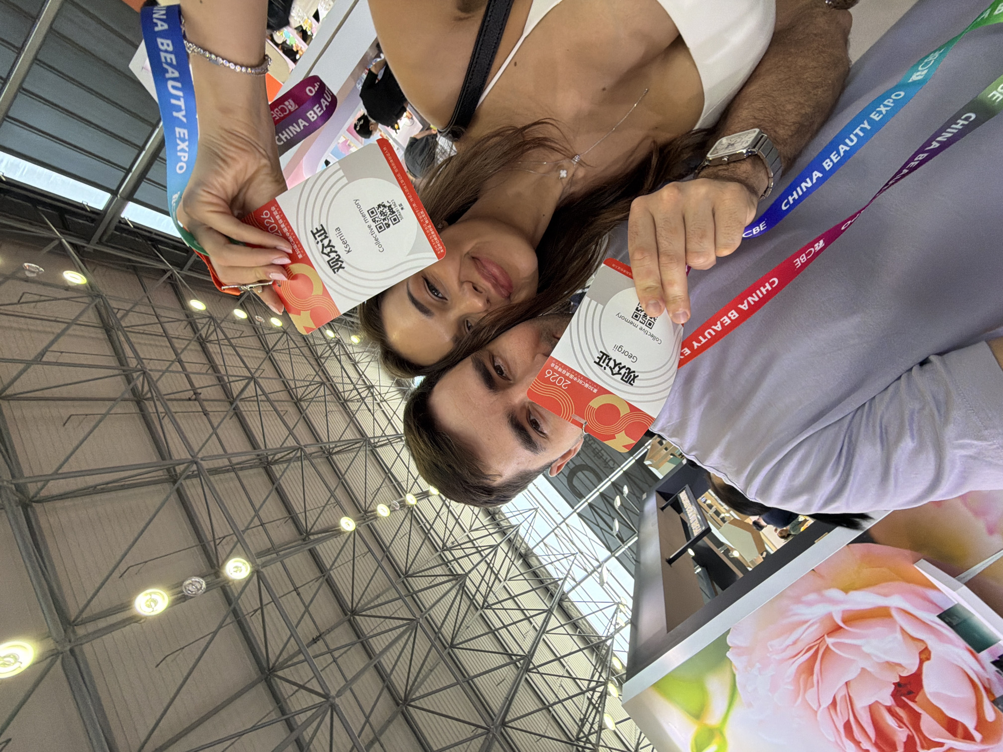 Beauty expo attendees document morning activities in Shanghai