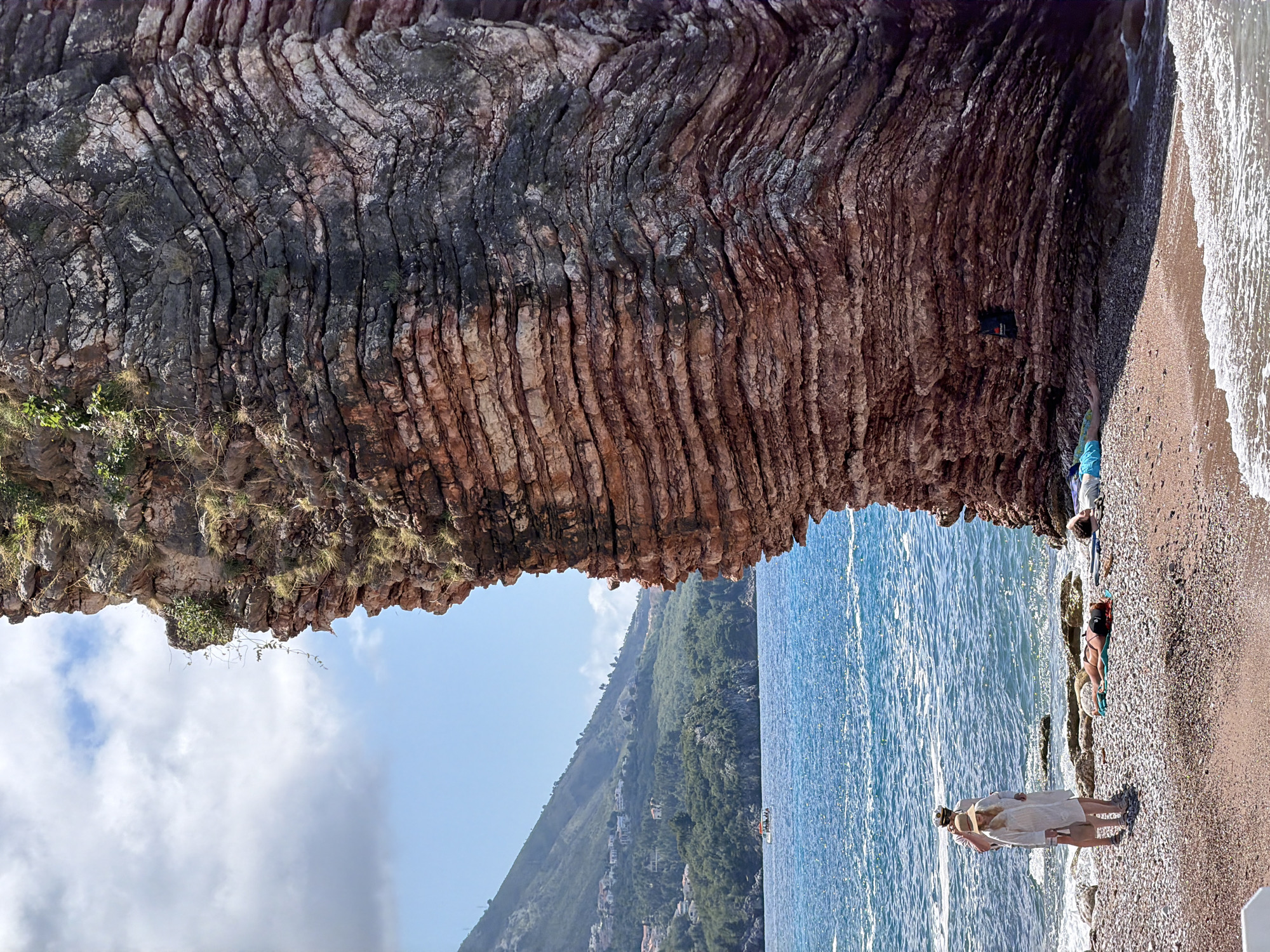 Tourist documents scenic coastal visit to Boreti, Montenegro beaches