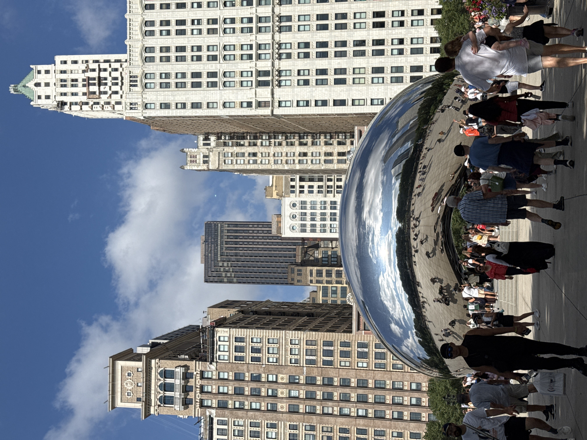 Yoga on the lawn and Cloud Gate on a Chicago summer afternoon